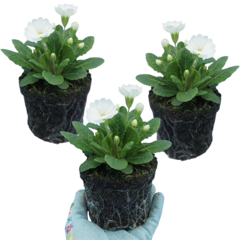 Primula ‘Little Queen White’ — Hardy Perennial, Bee-Friendly, 1L Pot (Set of 3 or 6)