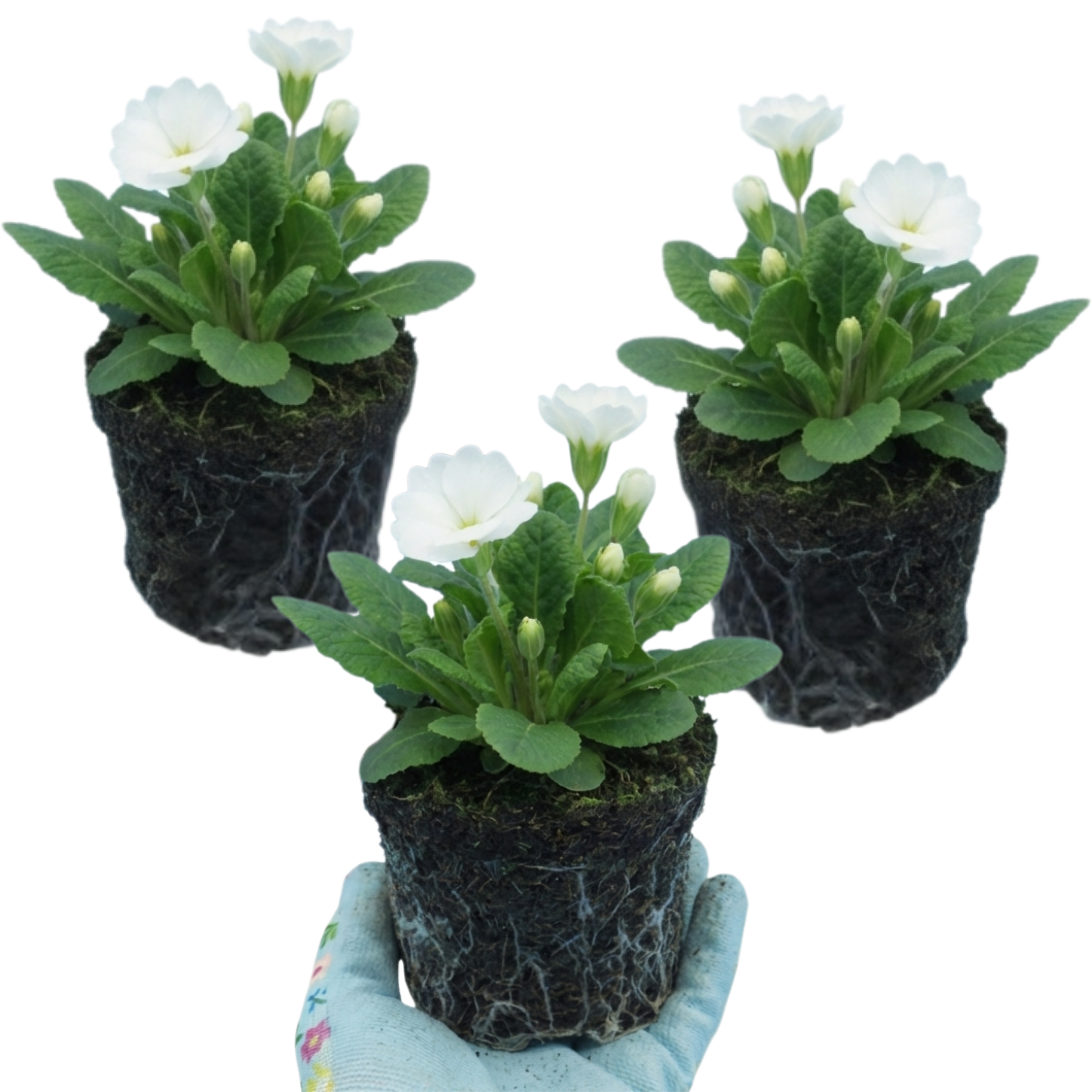 Primula ‘Little Queen White’ — Hardy Perennial, Bee-Friendly, 1L Pot (Set of 3 or 6)