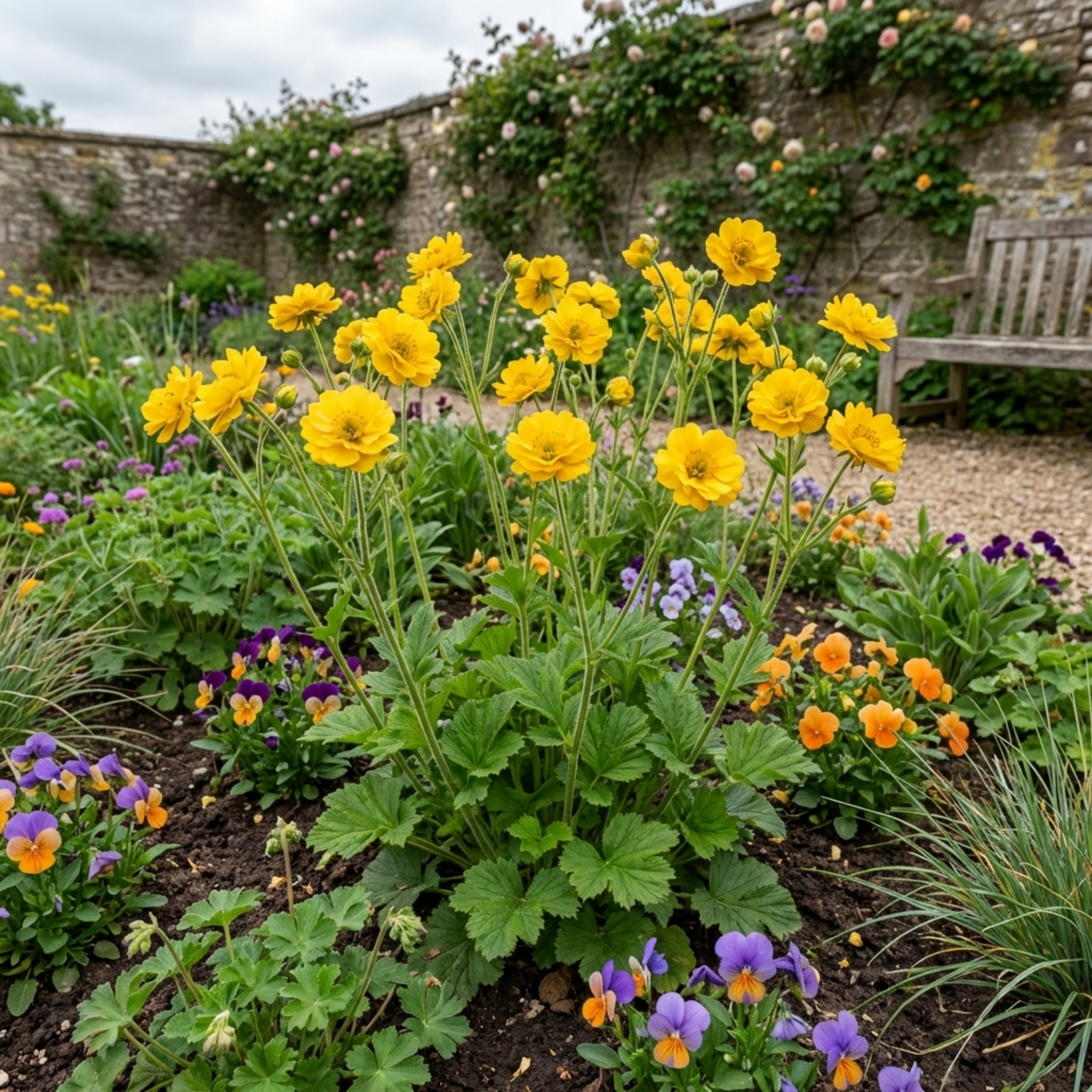 Geum ‘Lady Stratheden’ — Hardy Herbaceous Perennial, Bee-Friendly, 1L Pot (Set of 3 or 6)
