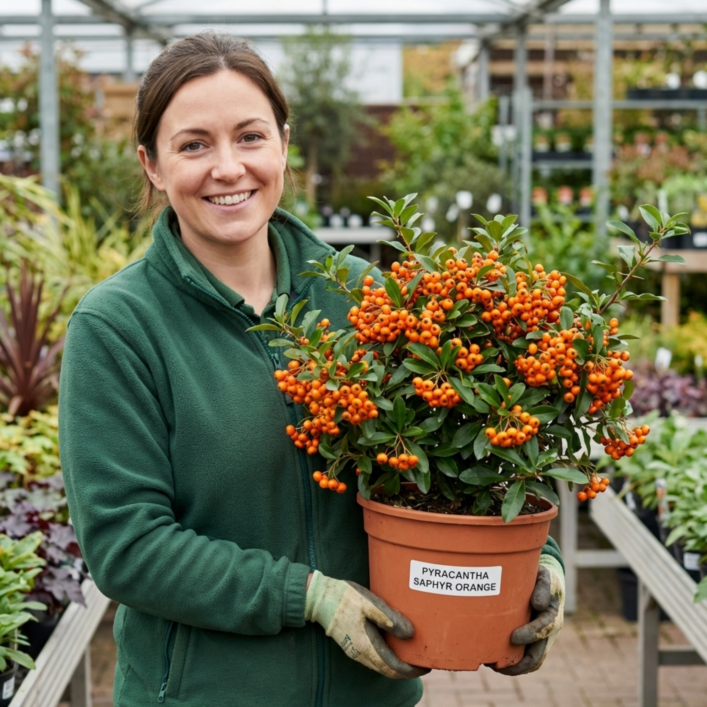Pyracantha ‘Saphyr Orange Firethorn’ — Evergreen Shrub, Bee-Friendly, 2L Pot