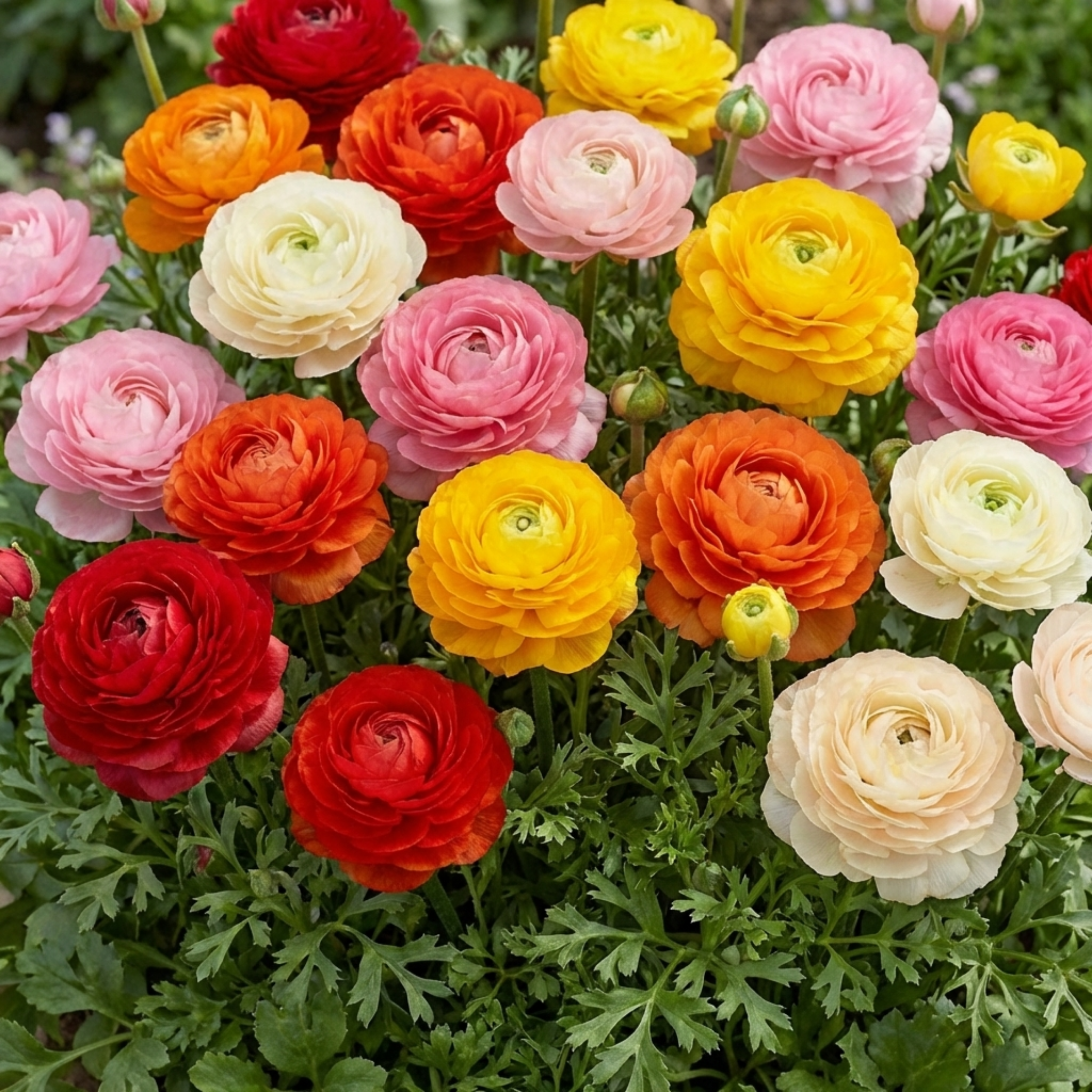 Ranunculus ‘Growers Colour Mix’ — Tuberous Herbaceous Perennial, Bee-Friendly, 1L Pot (Set of 3 or 6)