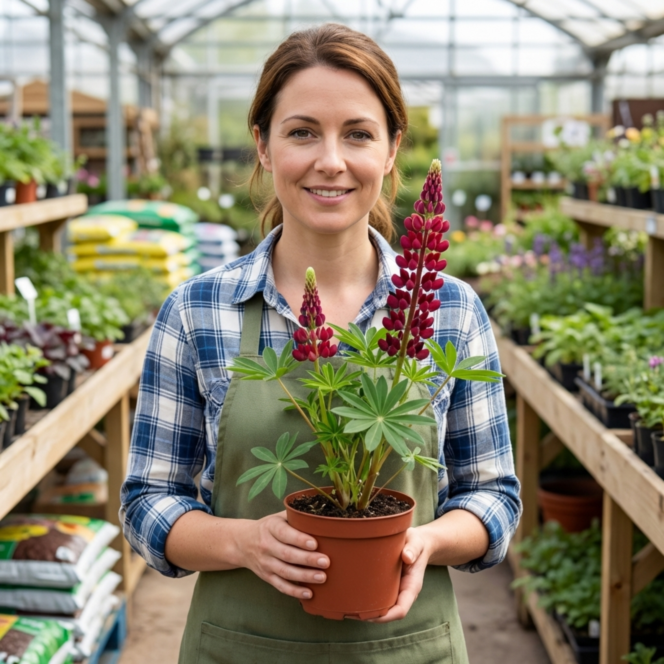 Lupin ‘Legendary Red’ — Herbaceous Perennial, Bee-Friendly, 1L Pot (Set of 3 or 6)