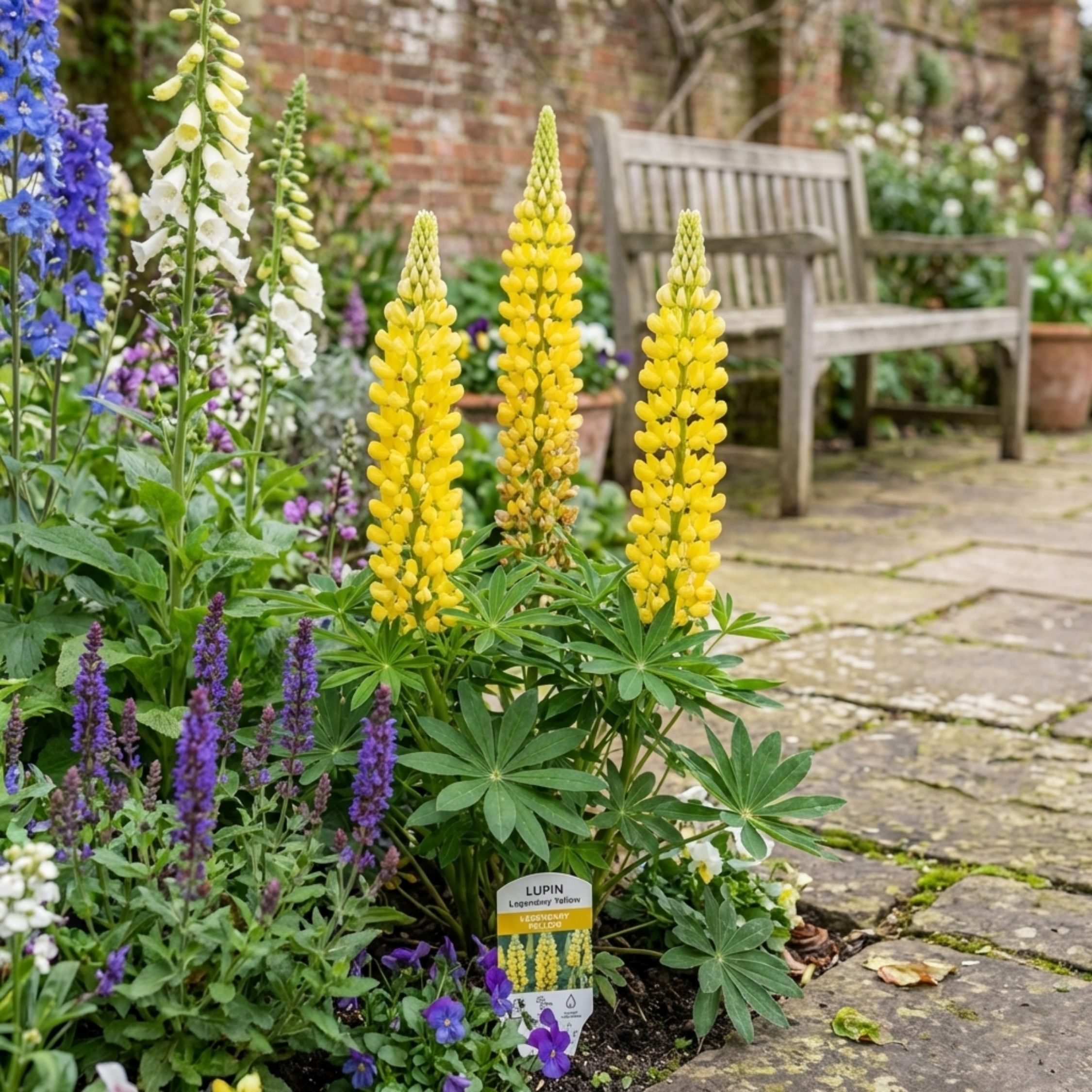 Lupinus ‘Legendary Yellow Shades’ — Hardy Herbaceous Perennial, Bee-Friendly, 1L Pot (Set of 3 or 6)