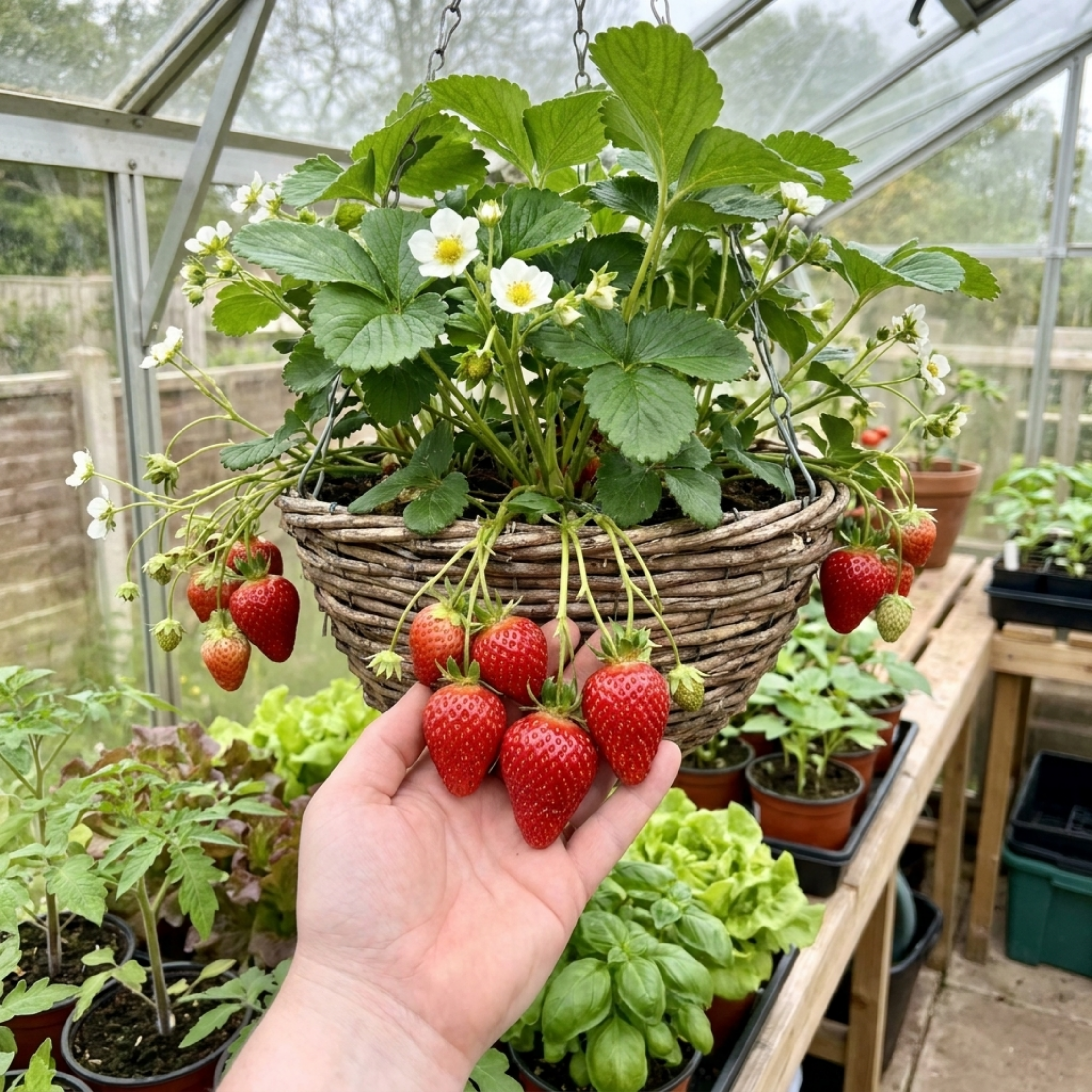Strawberry ‘Delizz’ — Perennial Fruit Plant, 1L Pot (Set of 3 or 6)