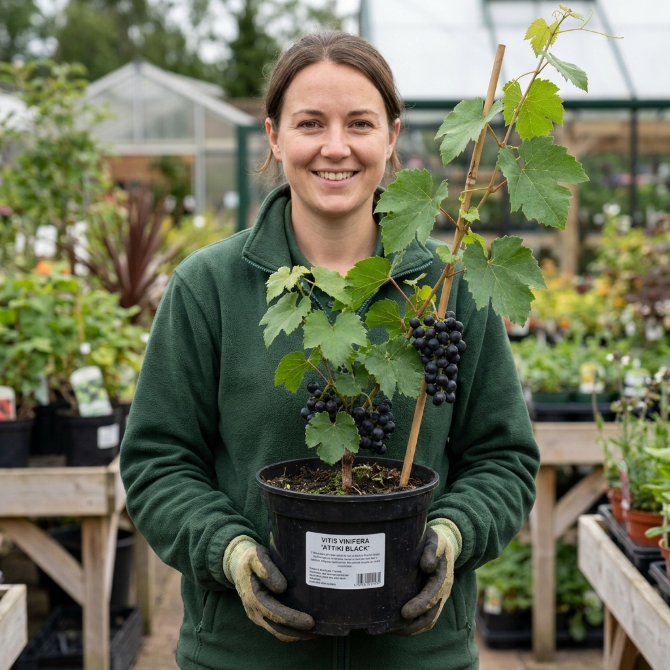 Grape ‘Vitis Attiki Black Grapevine’ — Deciduous Climbing Vine, 3L Pot