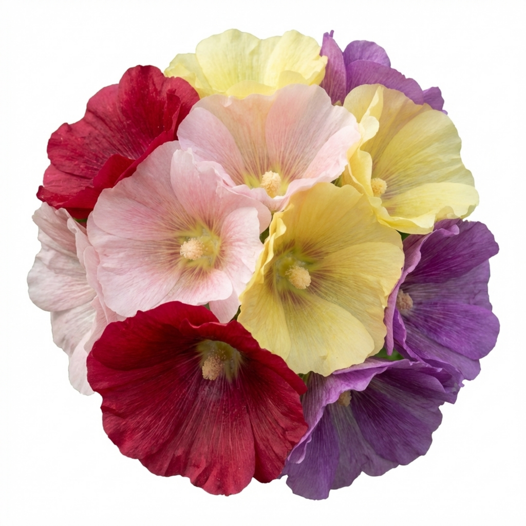 Hollyhock ‘Growers Mix’ — Hardy Perennial, Bee-Friendly, 1L Pot (Set of 3 or 6)