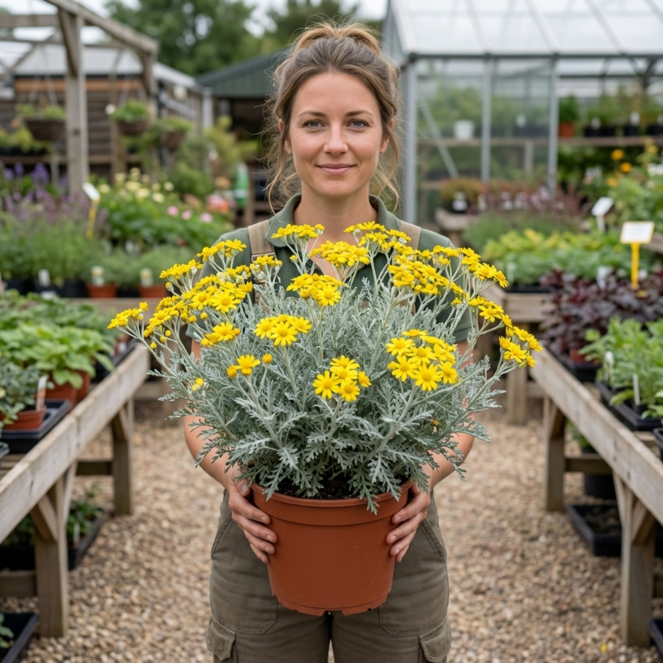 Brachyglottis ‘Sunshine’ — Evergreen Shrub, Bee-Friendly, 2L Pot