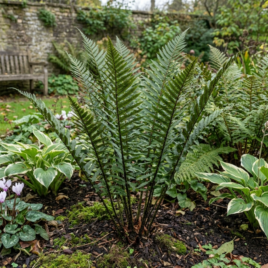 Dryopteris atrata — Shield Fern, Hardy Evergreen, 1L Pot (Set of 6)