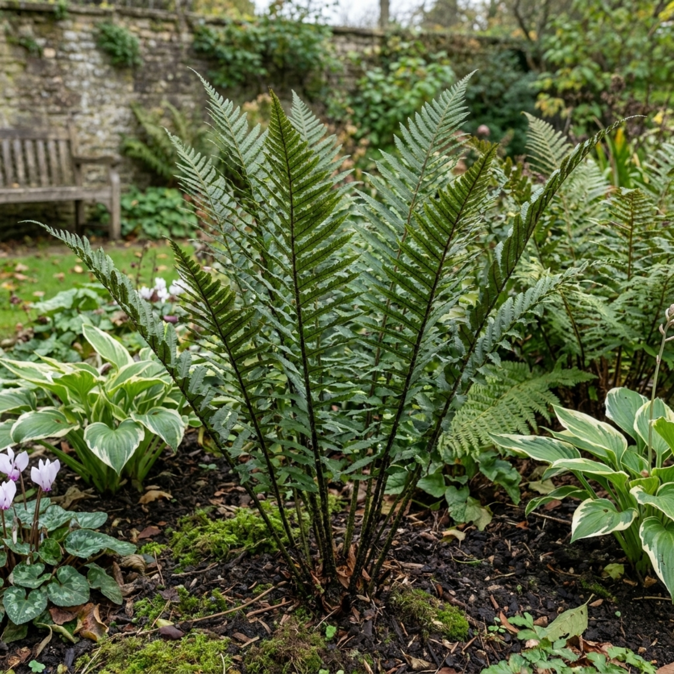 Dryopteris atrata — Shield Fern, Hardy Evergreen, 1L Pot (Set of 6)