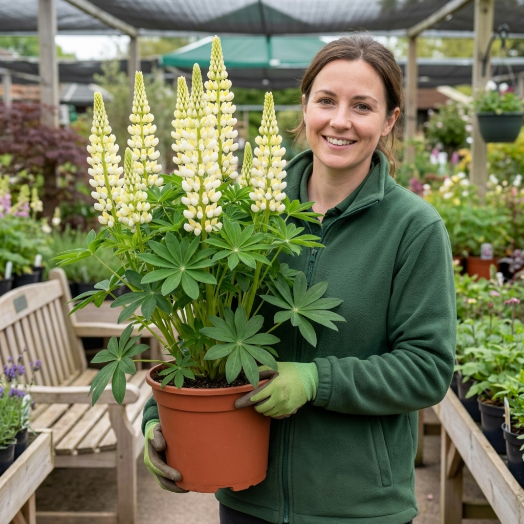 Lupin ‘Legendary White Shades’ — Herbaceous Perennial, Bee-Friendly, 3L Pot