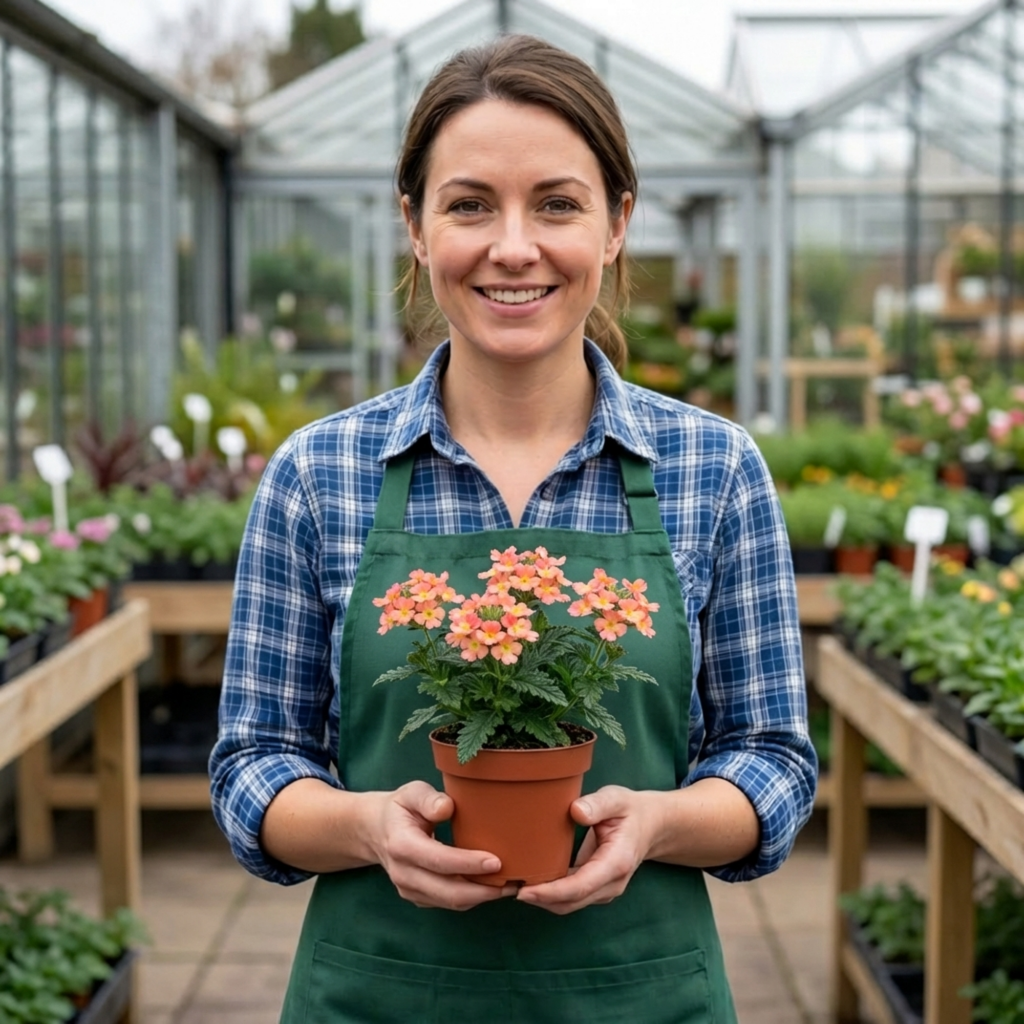 Verbena ‘Magelana Peach’ — Half-hardy Annual, Bee-Friendly, 10.5cm Pot (Set of 3 or 6)