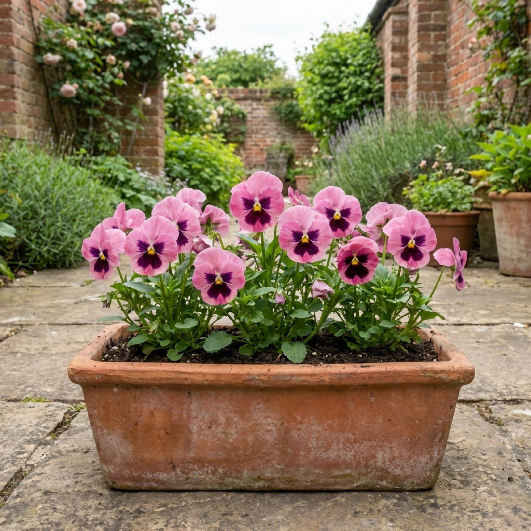 Pansy 'Pink with Blotch' — Hardy Bedding, Bee-Friendly, 3L Pot