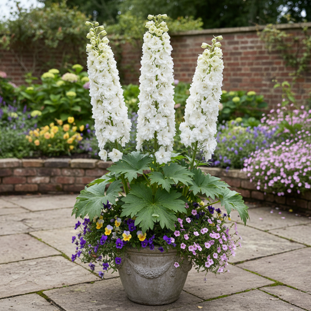 Delphinium ‘Pacific Giants Galahad’ — Hardy Perennial, Bee-Friendly, 1L Pot (Set of 3 or 6)