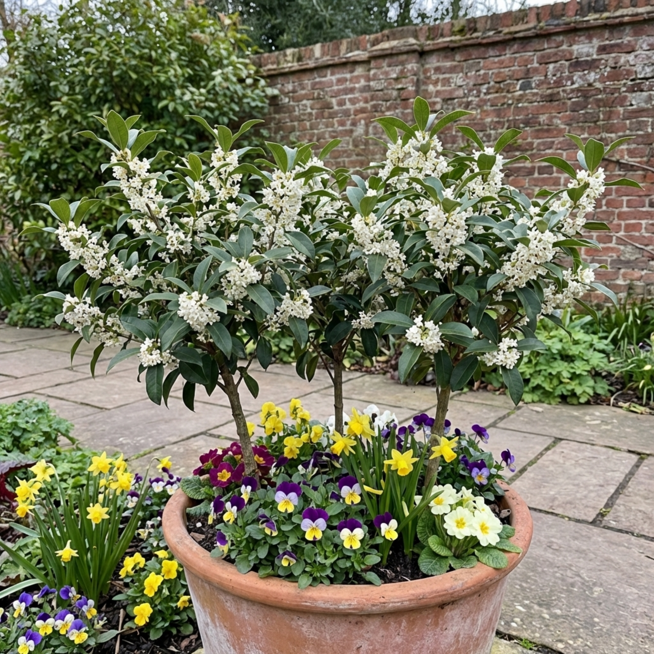 Osmanthus × burkwoodii — Fragrant Evergreen Hedging, Bee-Friendly, 1L Pot (Set of 3 or 6)