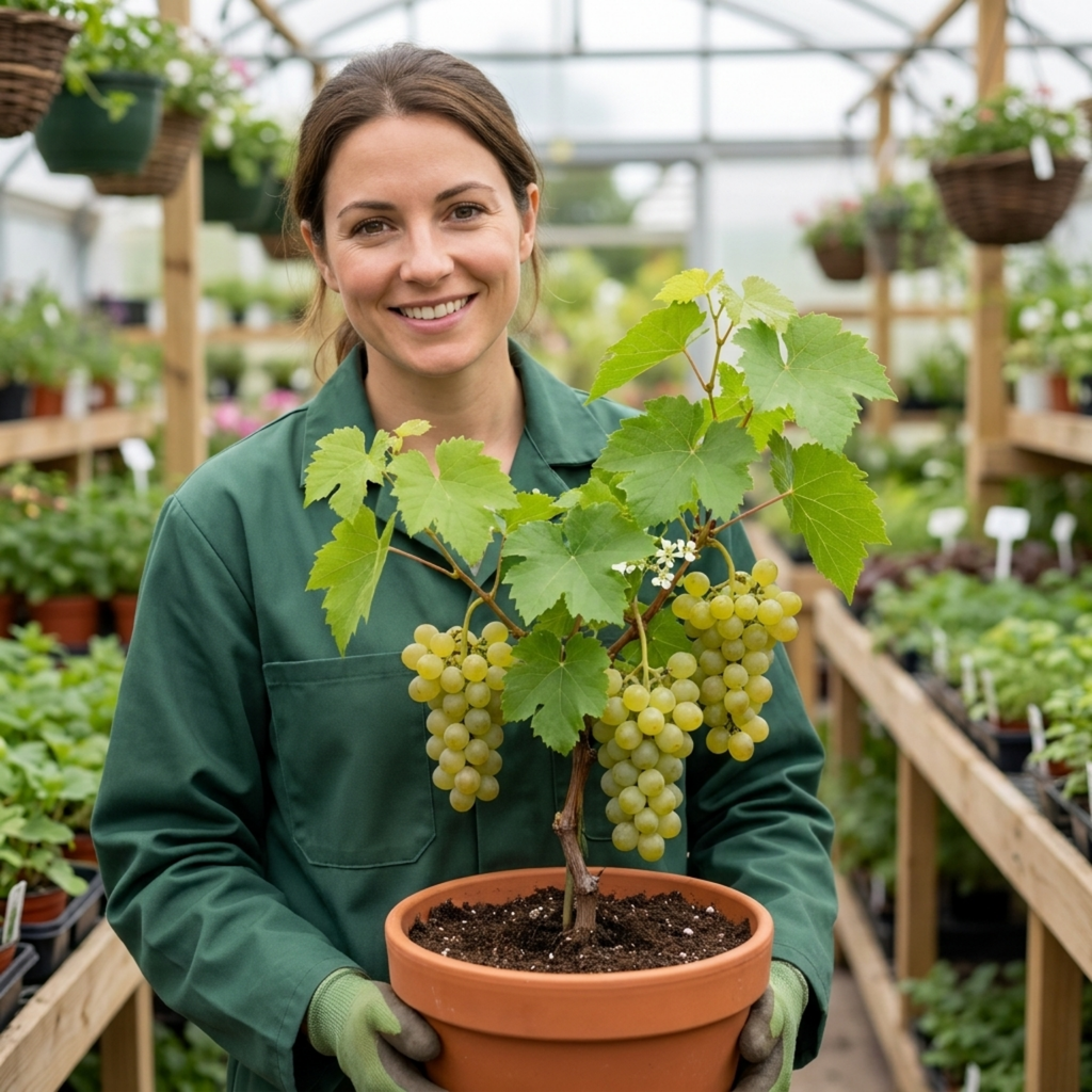 Grape ‘Vine Vitis Centennial White Seedless’ — Deciduous Climbing Vine, 3L Pot