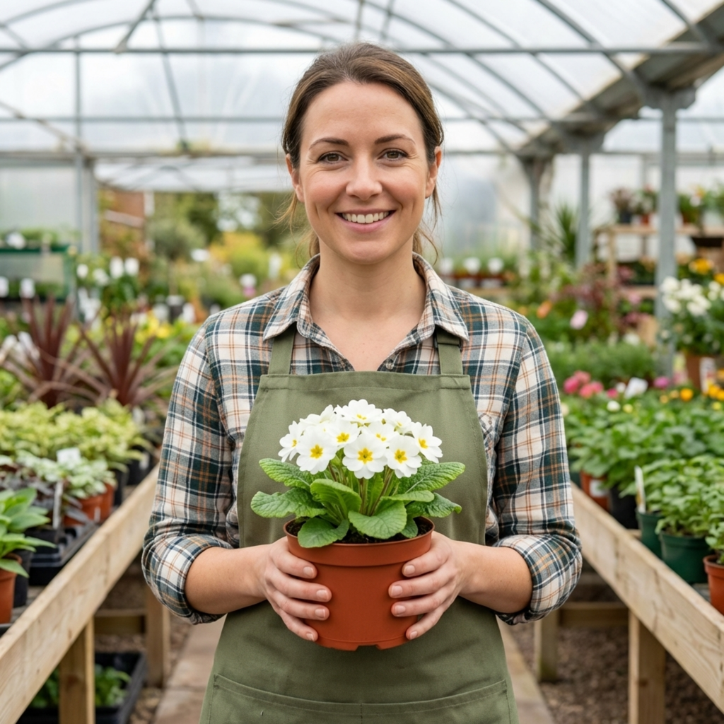 Primula ‘Little Queen White’ — Hardy Perennial, Bee-Friendly, 1L Pot (Set of 3 or 6)