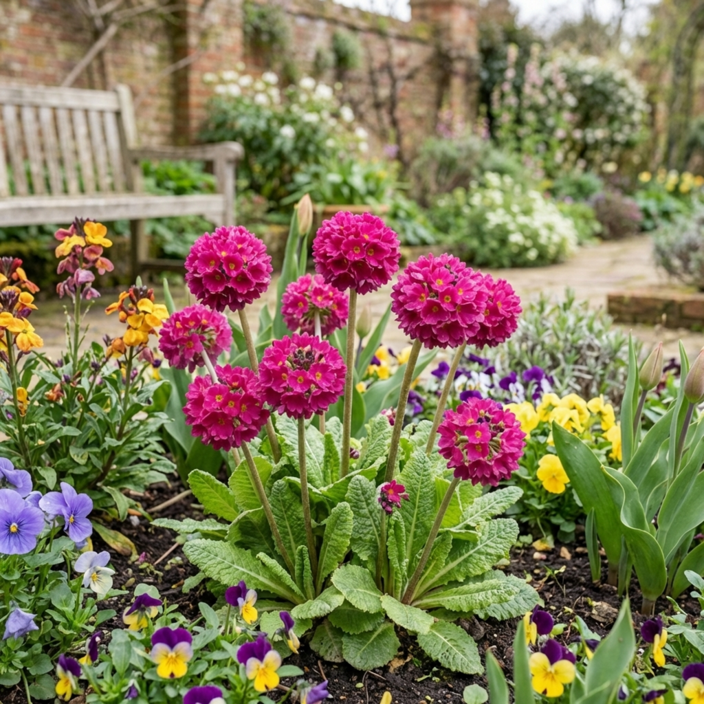 Primula ‘Denticulata Deep Rose’ — Hardy Perennial, Bee-Friendly, 1L Pot (Set of 3 or 6)