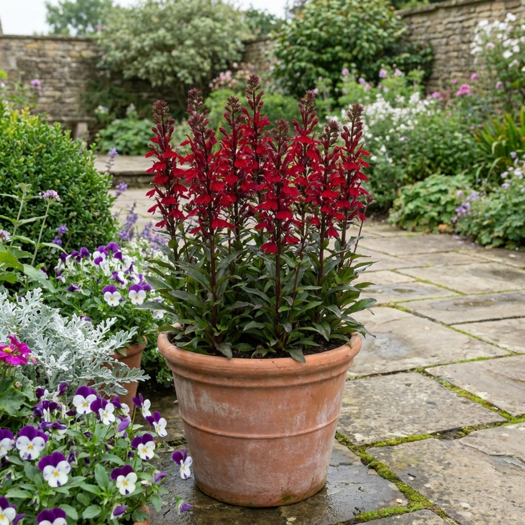 Lobelia ‘Starship Scarlet’ — Herbaceous Perennial, Bee-Friendly, 1L Pot (Set of 3 or 6)