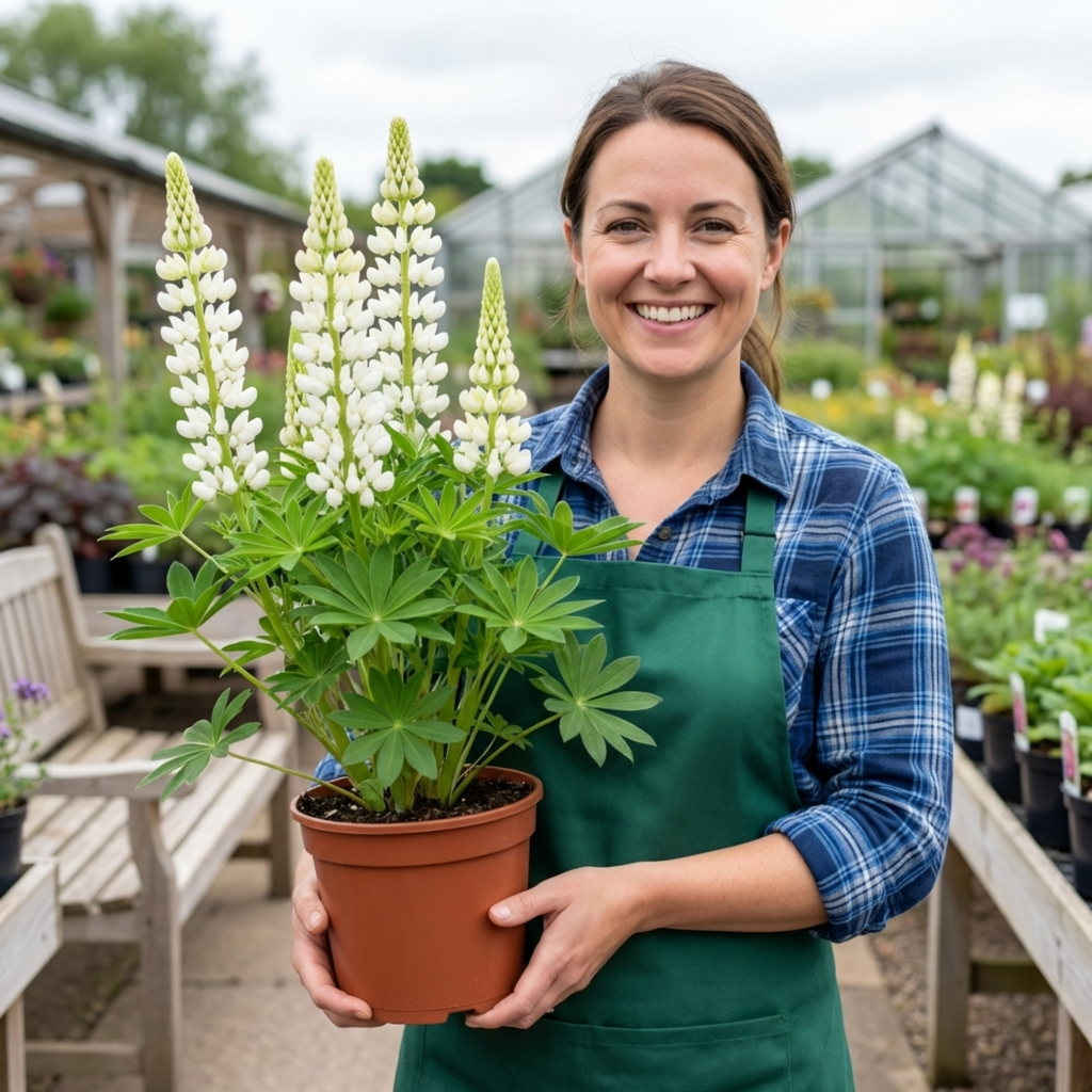 Lupin ‘Legendary White’ — Herbaceous Perennial, Bee-Friendly, 1L Pot