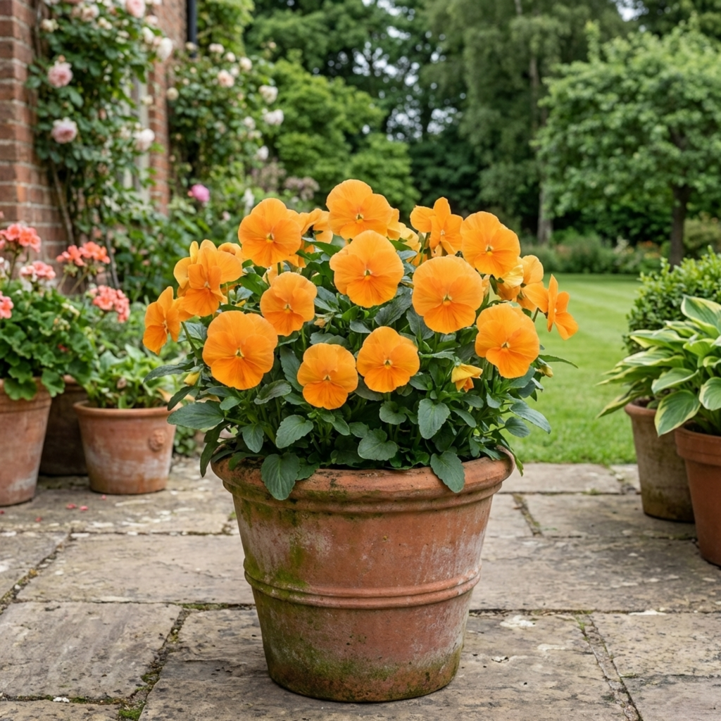 Pansy ‘Delta Pro Clear Orange’ — Hardy Annual / Biennial, Bee-Friendly, 3L Pot