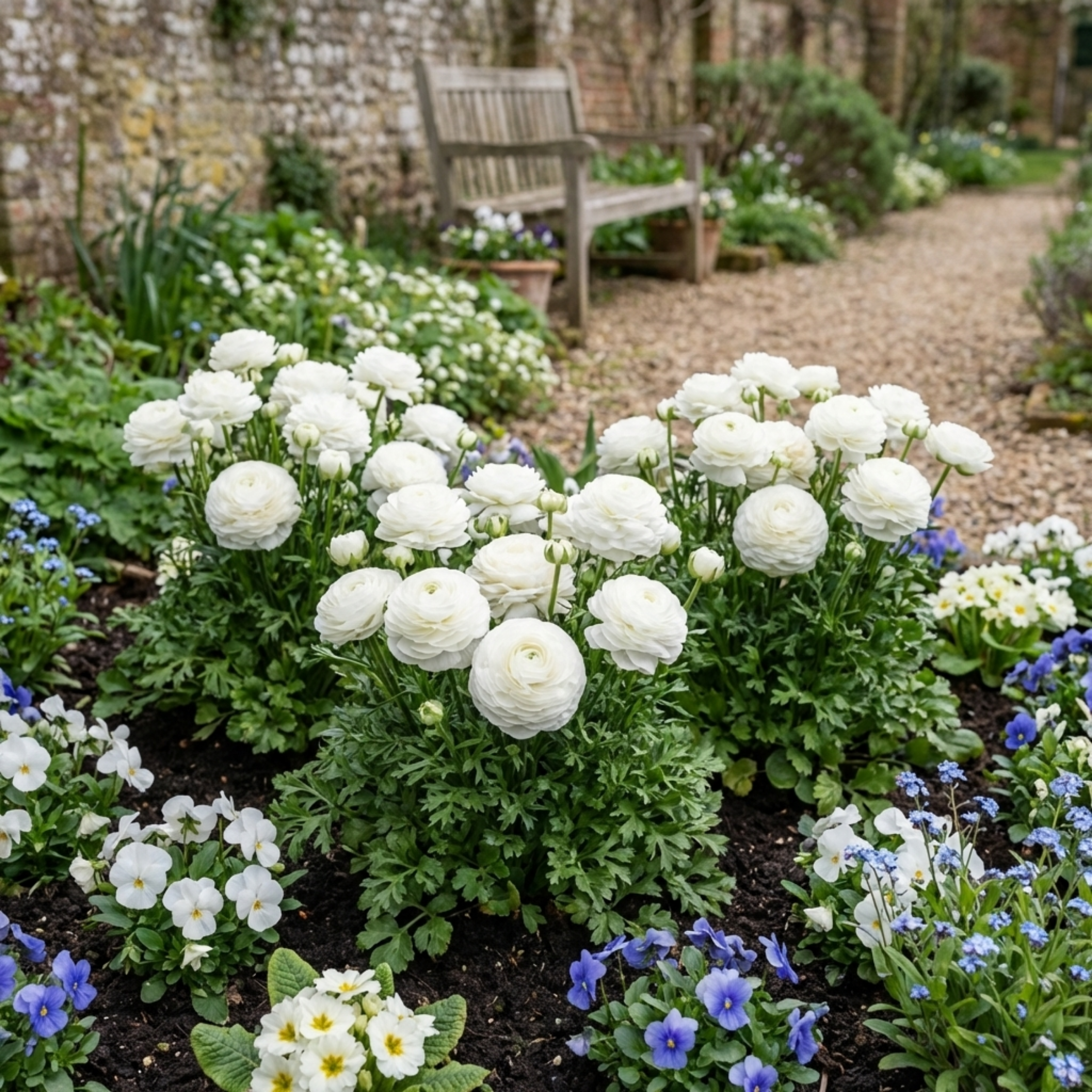 Ranunculus ‘Vortex White’ — Tuberous Herbaceous Perennial, Bee-Friendly, 1L Pot (Set of 3 or 6)