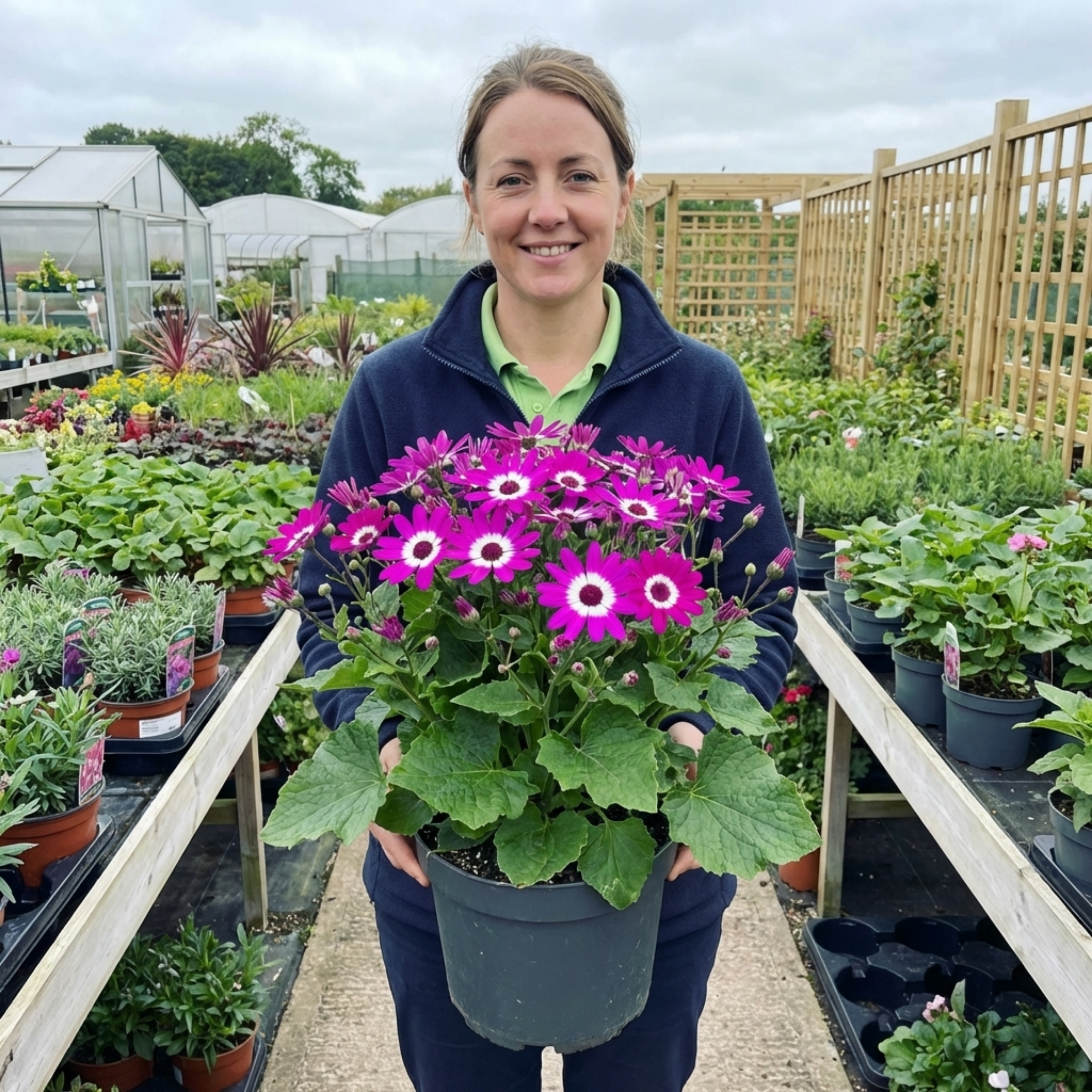 Senetti ‘Magenta Bicolour Pericallis’ — Bedding Plant, Bee-Friendly, 6.5L Pot