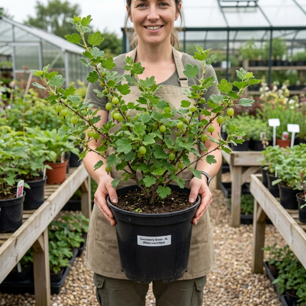 Gooseberry 'Green' — Hardy Self-Fertile Fruit Bush, 5L Pot