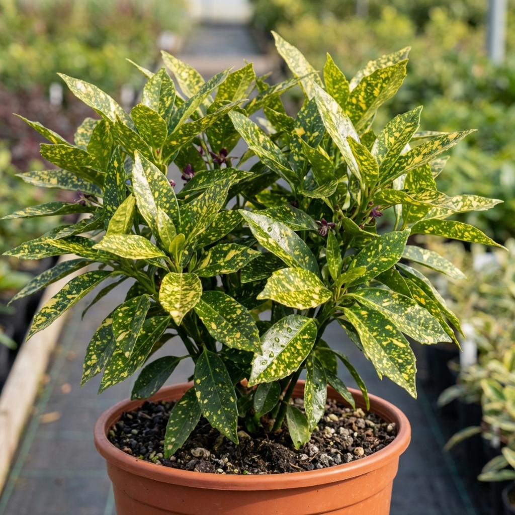 Aucuba ‘Japonica Variegata Spotted Laurel’ — Evergreen Shrub, 2L Pot