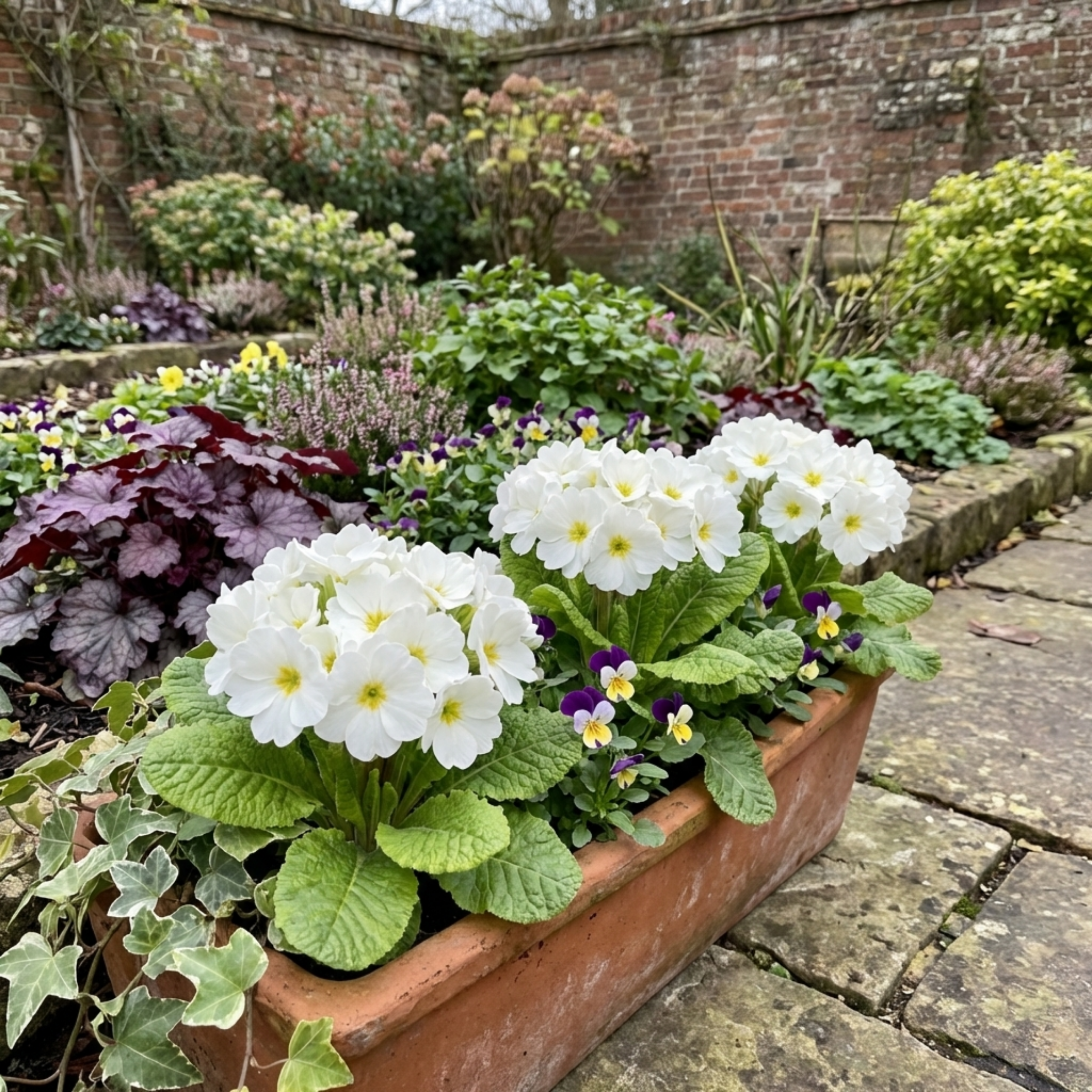 Primula ‘Queen White’ — Hardy Perennial, Bee-Friendly, 1L Pot (Set of 3 or 6)
