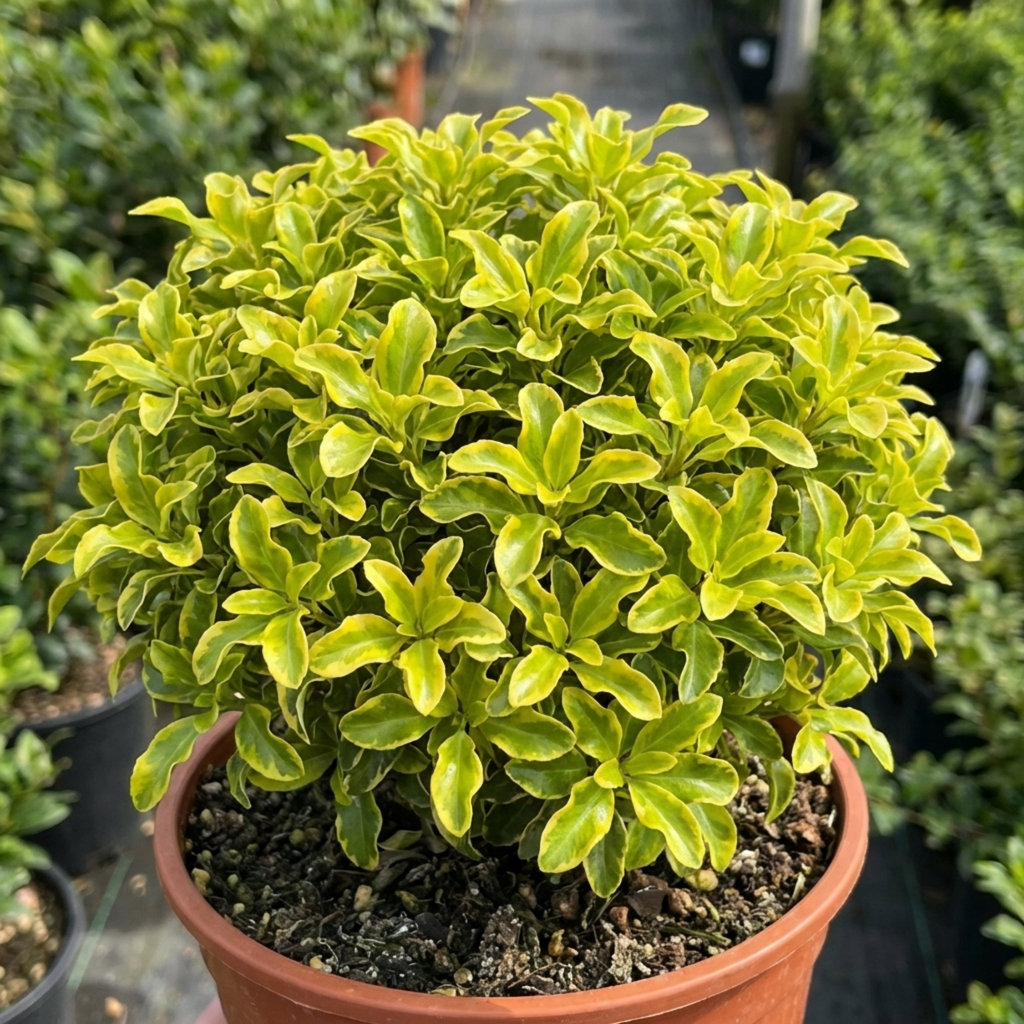 Pittosporum ‘Tenuifolium Golden Ball’ — Evergreen Shrub, Bee-Friendly, 3L Pot