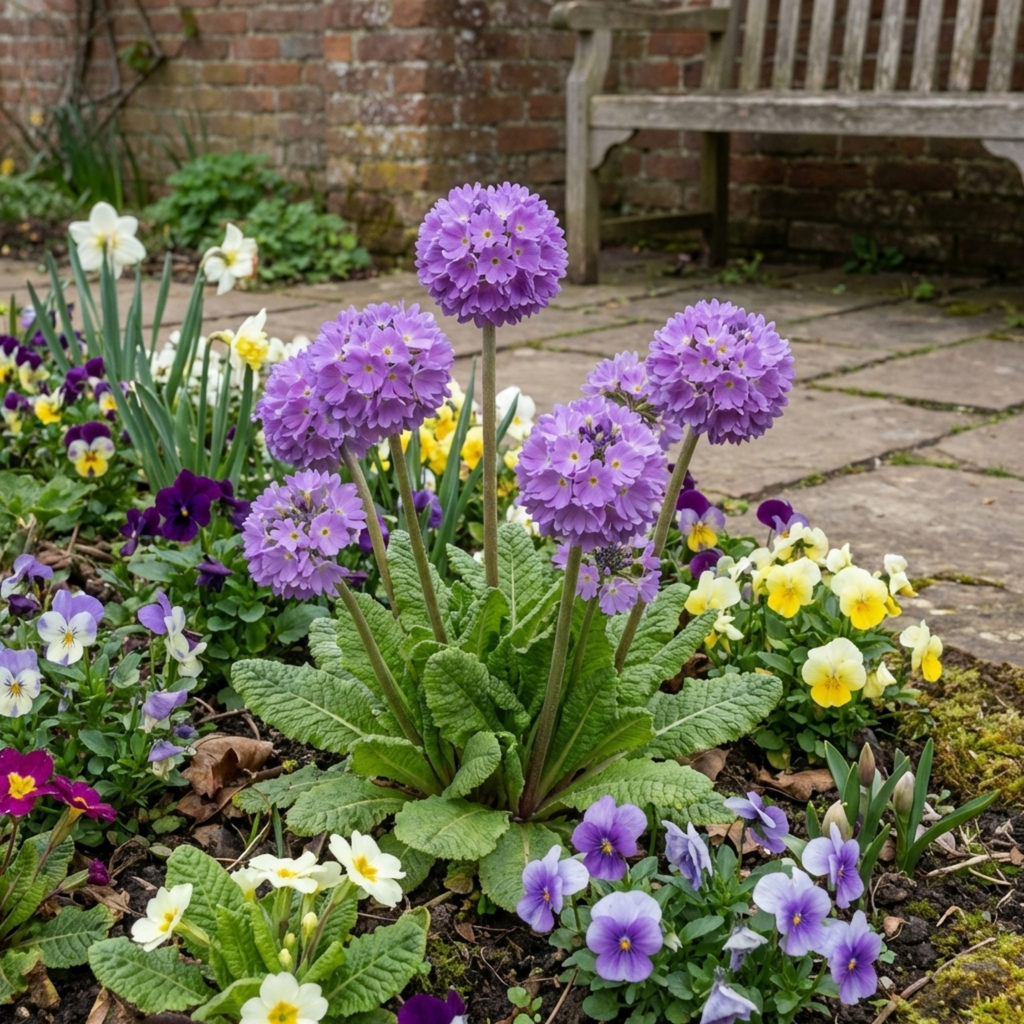Primula ‘Denticulata Lilac Drumstick Primrose’ — Hardy Perennial, Bee-Friendly, 1L Pot (Set of 3 or 6)