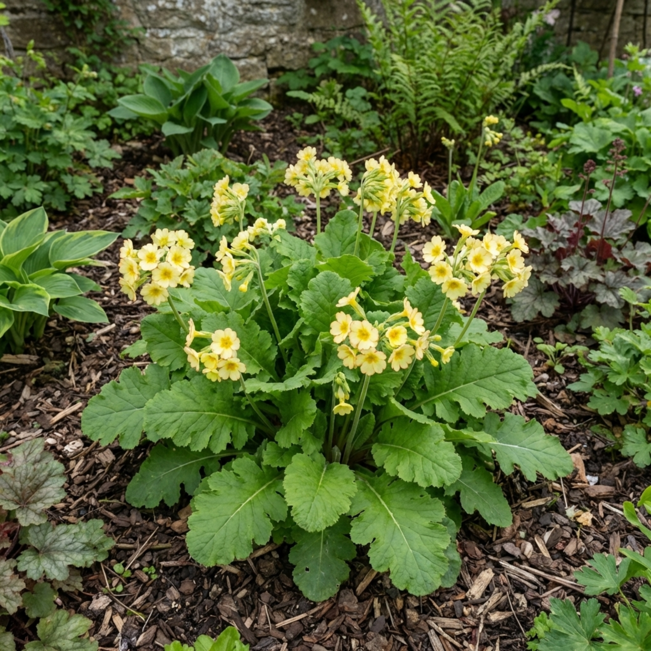 Primula ‘Oakleaf Yellow Picotee’ — Hardy Perennial, Bee-Friendly, 2L Pot