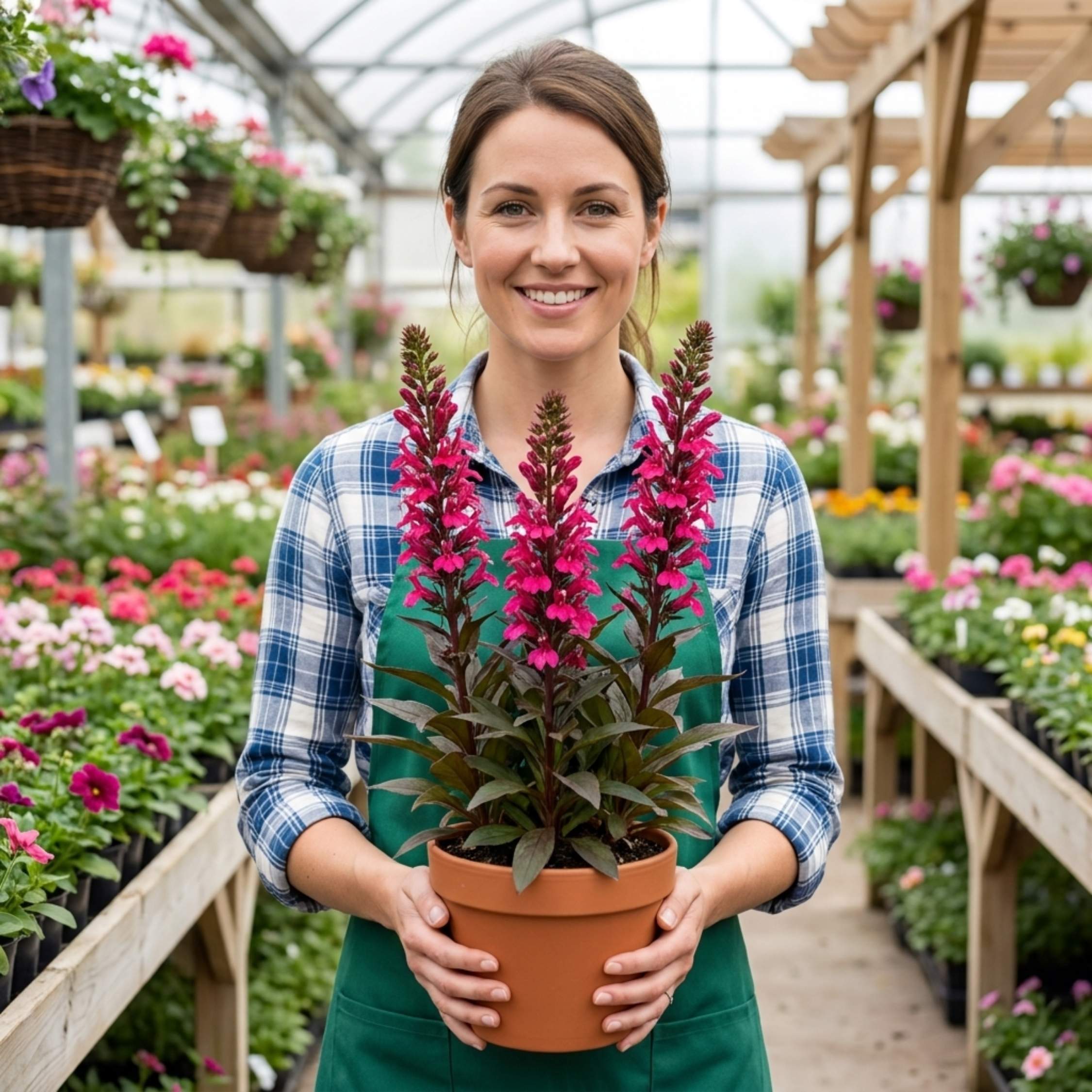 Lobelia ‘Starship Deep Rose’ — Hardy Herbaceous Perennial, Bee-Friendly, 1L Pot (Set of 3 or 6)