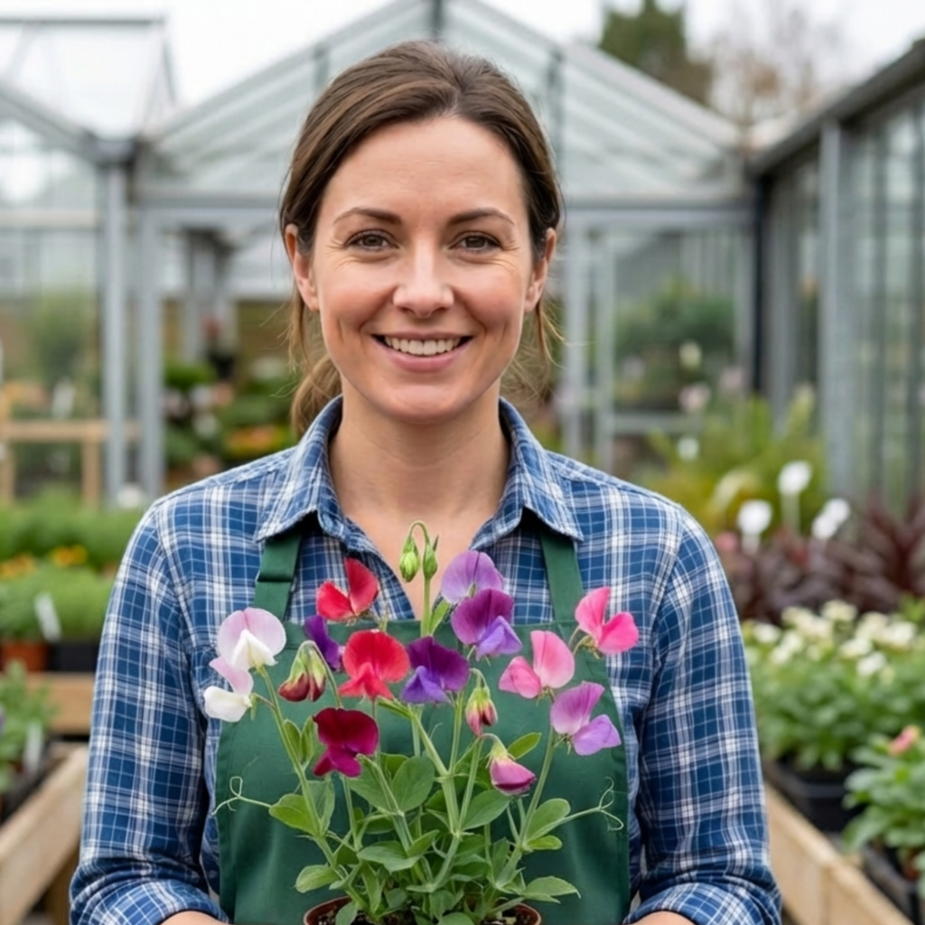 Sweet Pea 'Growers Colour Mix' — Hardy Annual Climber, Bee-Friendly, 10.5cm Pot (Set of 3 or 6)