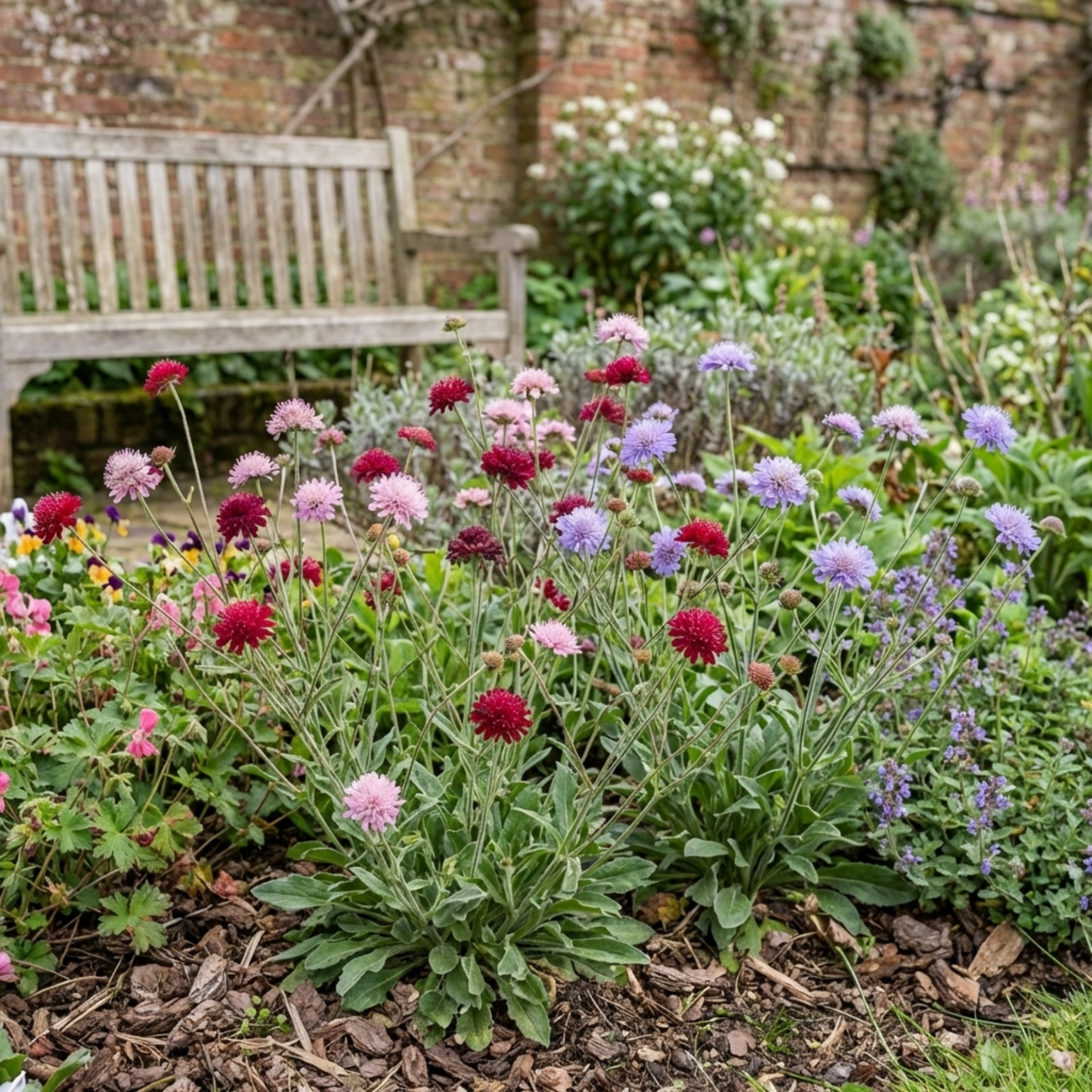 Knautia ‘Melton Pastels’ — Hardy Herbaceous Perennial, Bee-Friendly, 1L Pot (Set of 3 or 6)