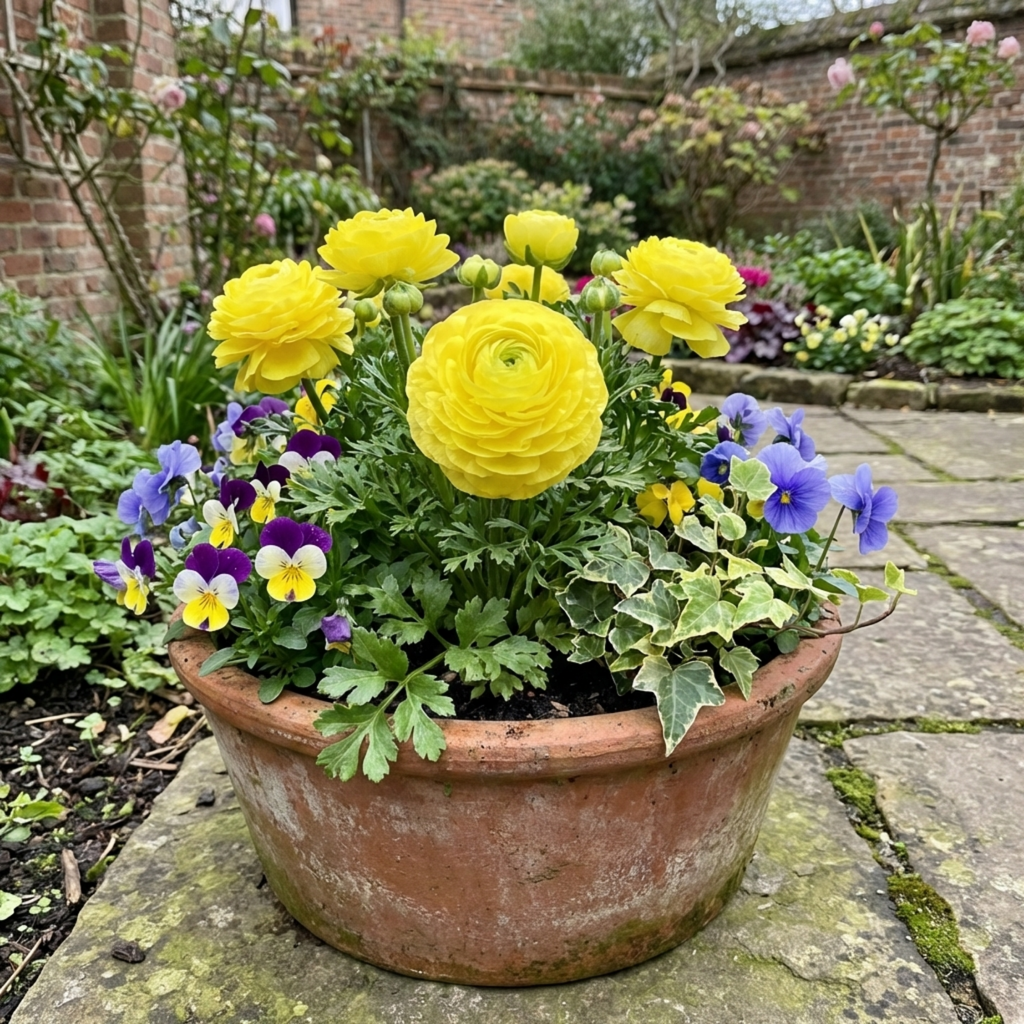 Ranunculus ‘Vortex Lemonade’ — Herbaceous Perennial, Bee-Friendly, 1L Pot (Set of 3 or 6)