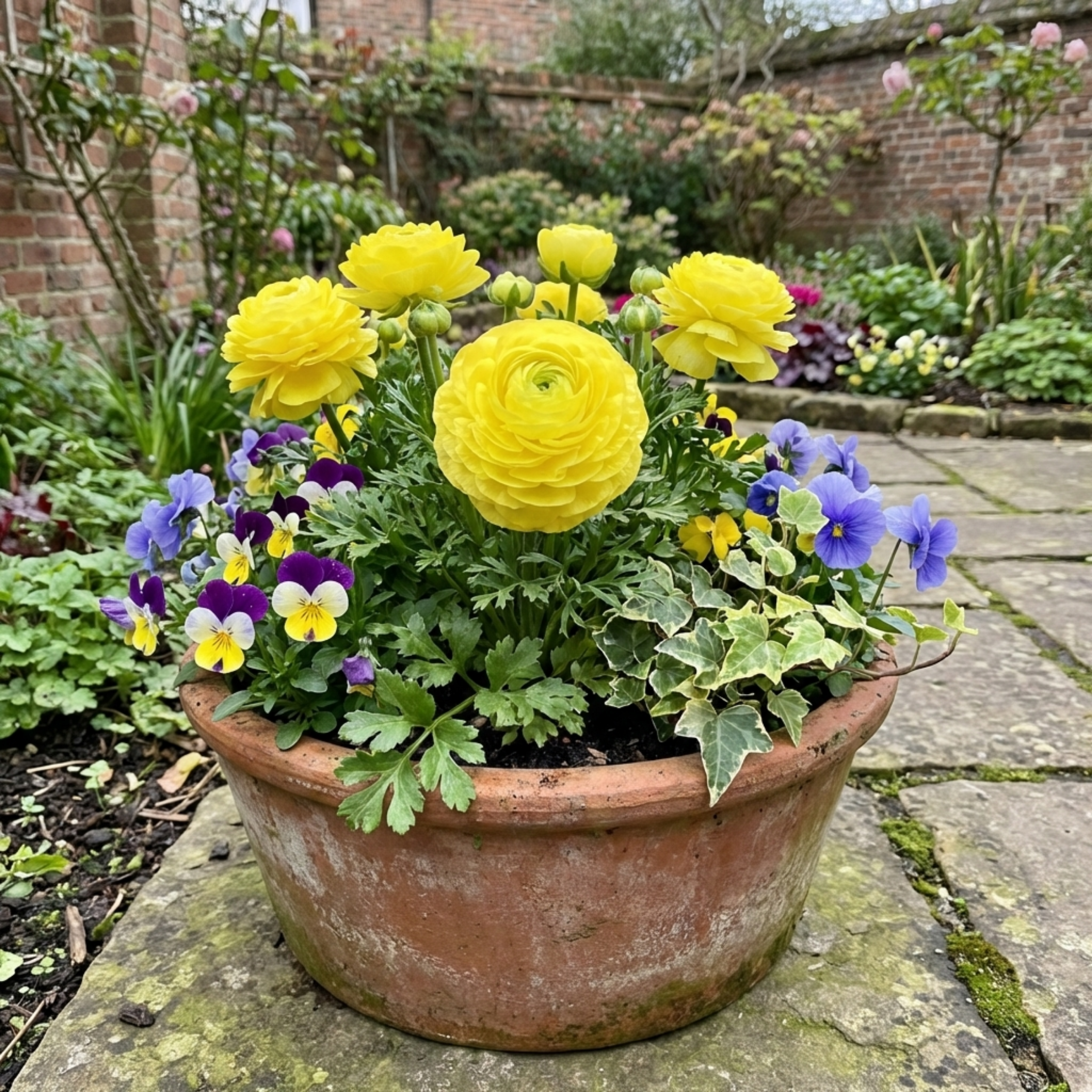 Ranunculus ‘Vortex Lemonade’ — Herbaceous Perennial, Bee-Friendly, 1L Pot (Set of 3 or 6)