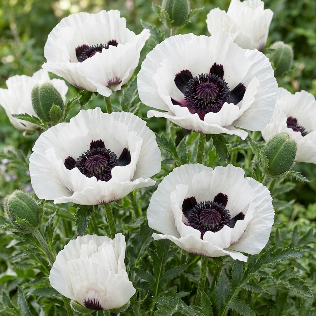 Papaver ‘Orientale Royal Wedding Poppy’ — Hardy Perennial, Bee-Friendly, 1L Pot (Set of 3 or 6)