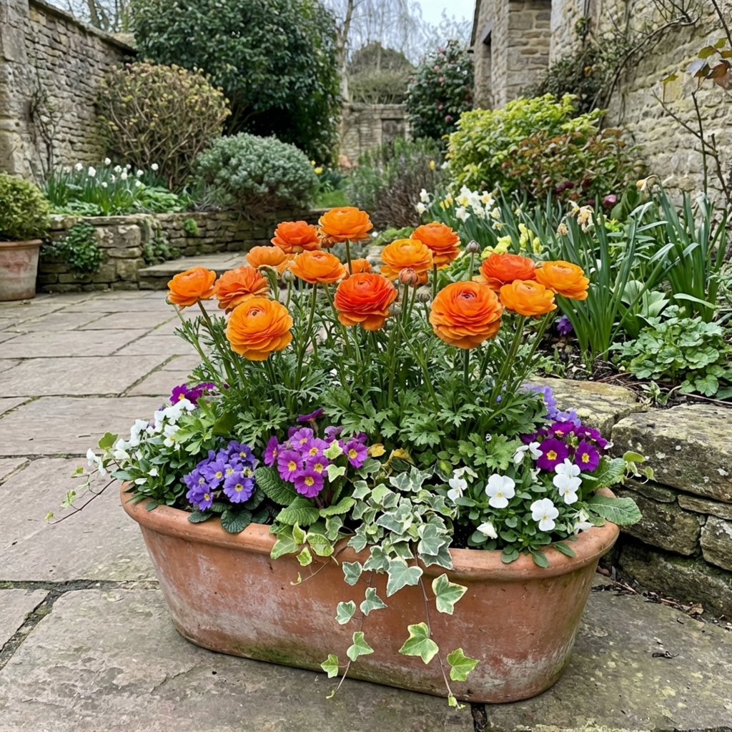 Ranunculus 'Vortex Orange' — Hardy Perennial, 10.5cm Pot (Set of 3 or 6)