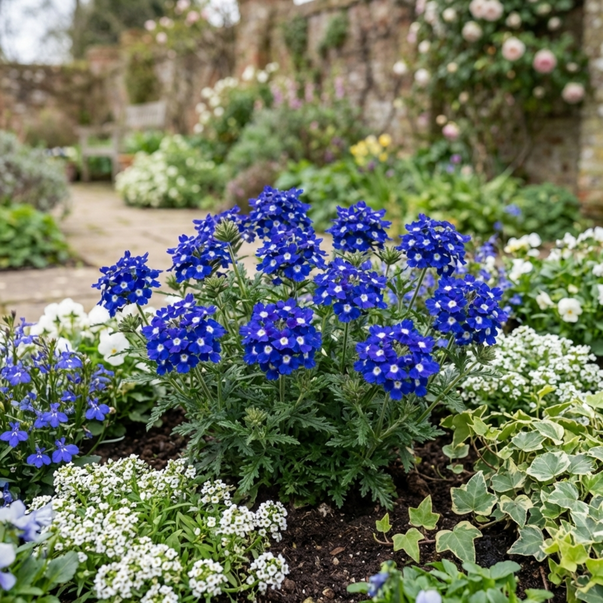 Verbena ‘Blue Eye’ — Half-Hardy Annual, Bee-Friendly, 10.5cm Pot (Set of 3 or 6)