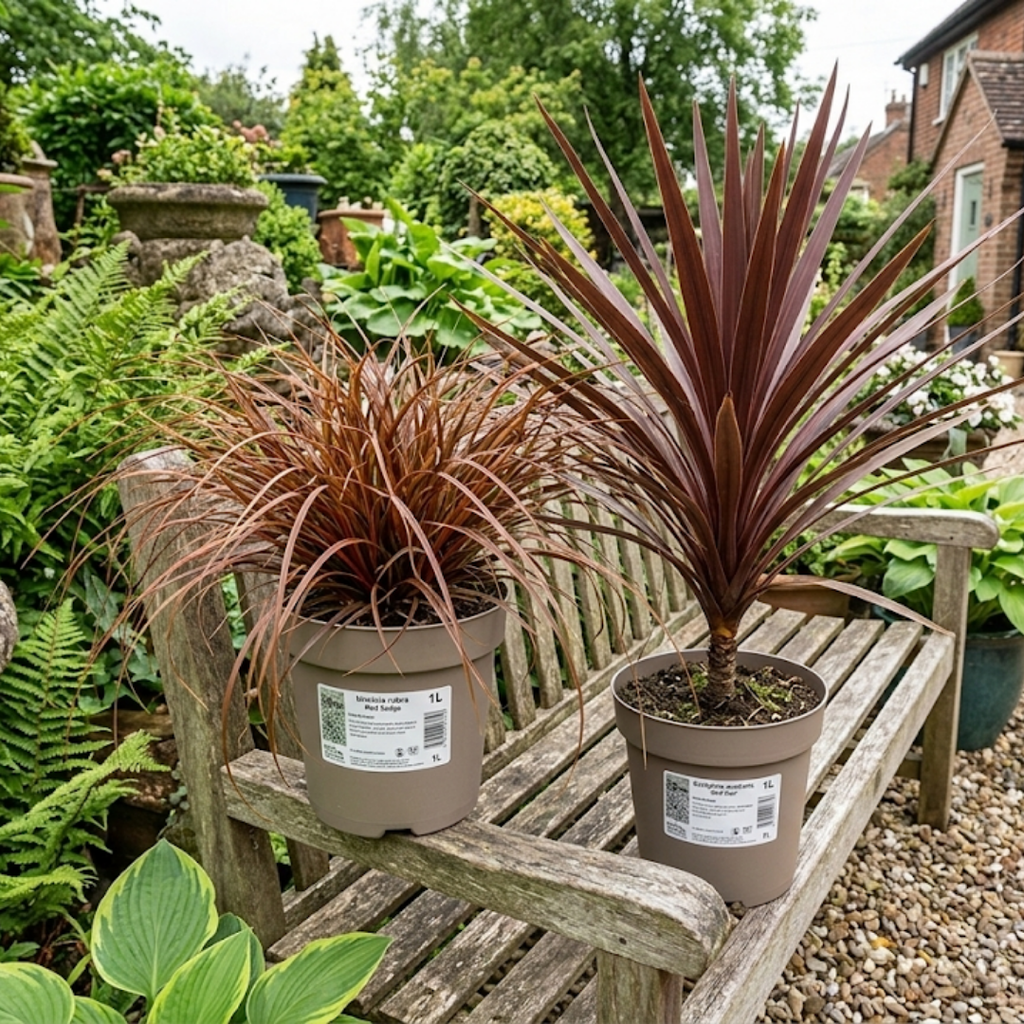 Cordyline ‘Red star’ — Evergreen Architectural Shrub, 1L Pot (Set of 3 or 6)