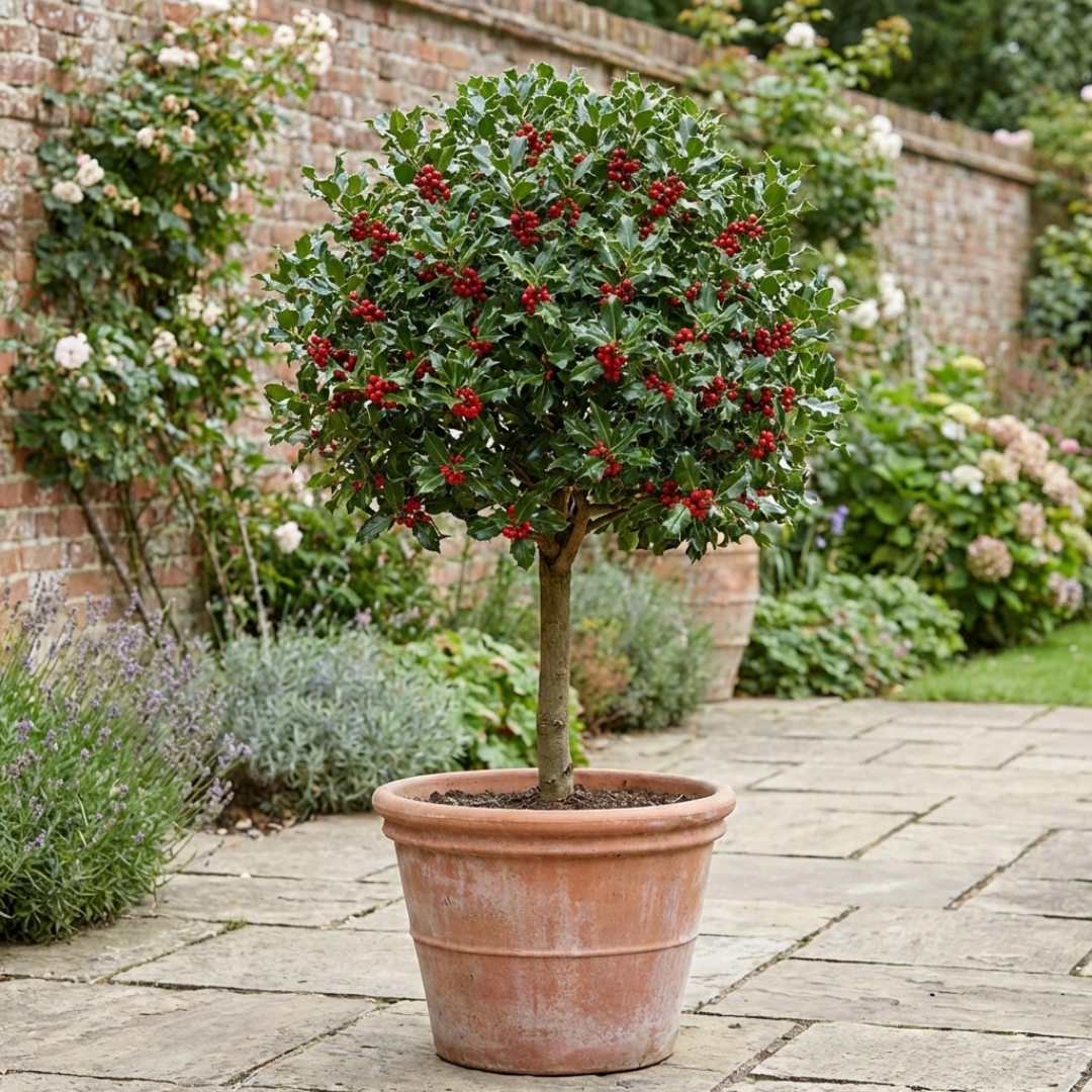 Holly ‘Heckenfee Standard’ — Fruit Plant / Tender Annual, 5L Pot
