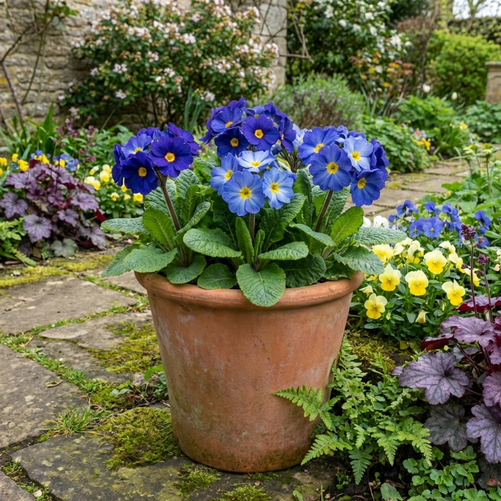Primula ‘Chameleon Blue’ — Hardy Perennial, Bee-Friendly, 1L Pot (Set of 3 or 6)