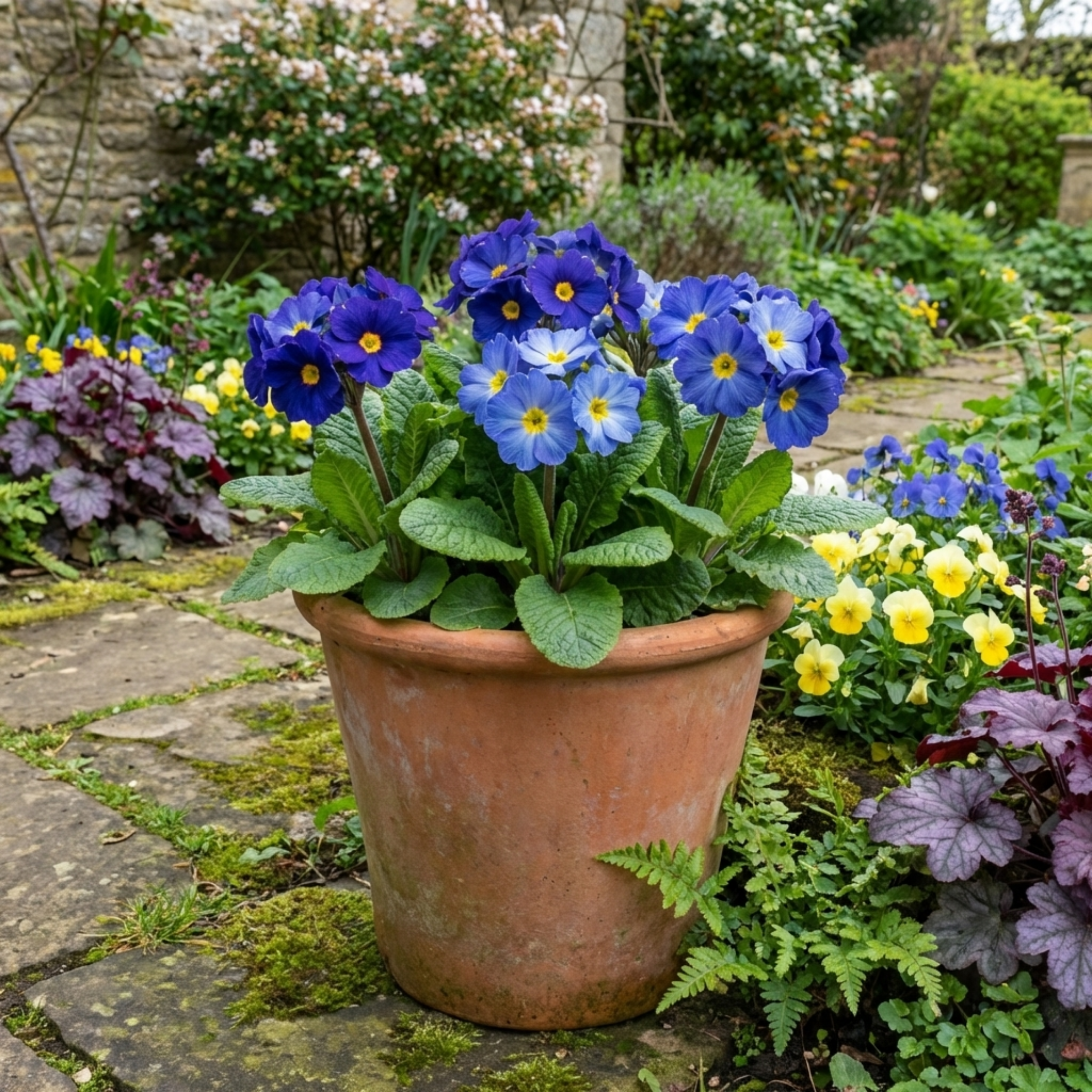 Primula ‘Chameleon Blue’ — Hardy Perennial, Bee-Friendly, 1L Pot (Set of 3 or 6)