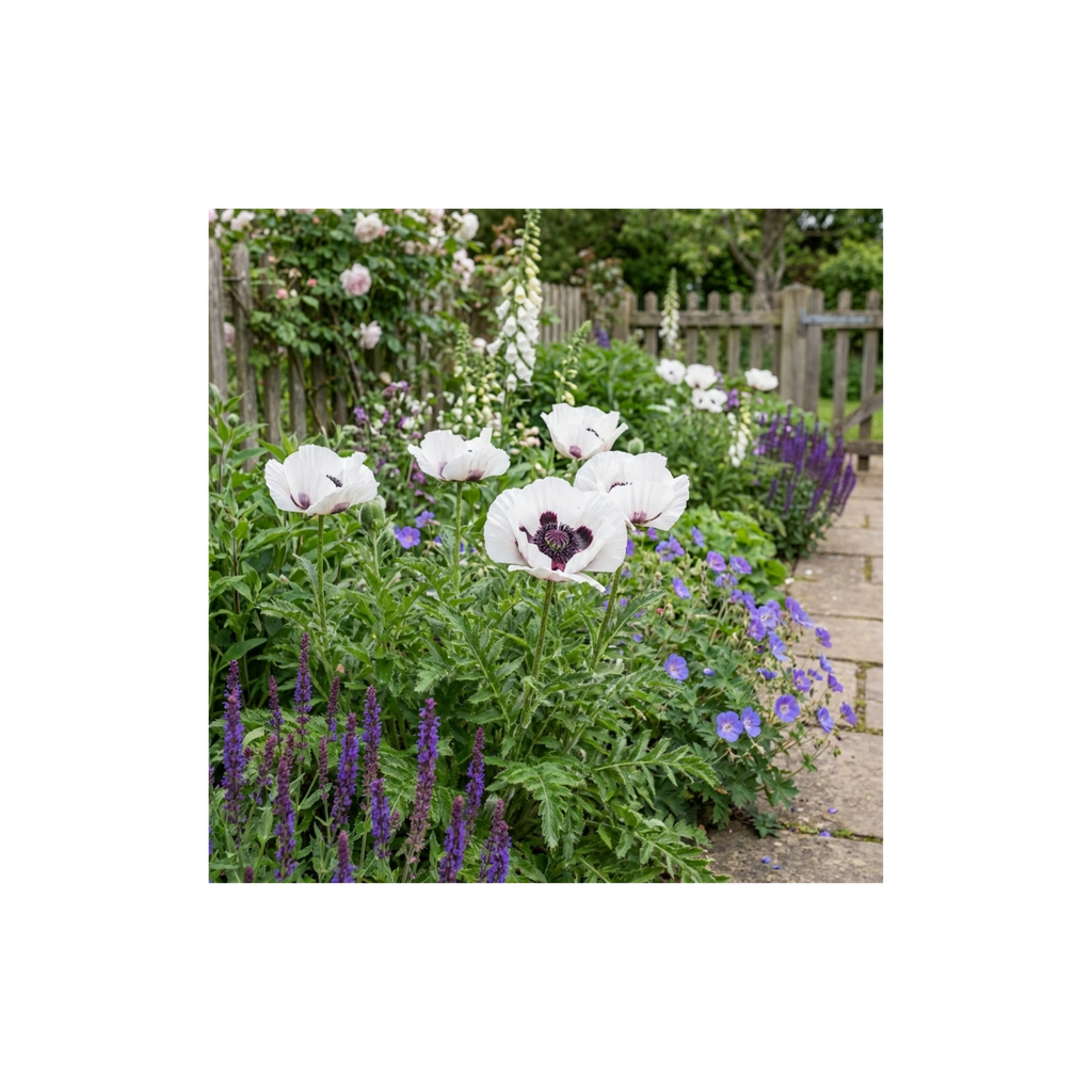 Papaver ‘Orientale Royal Wedding’ — Hardy Perennial, Bee-Friendly, 1L Pot