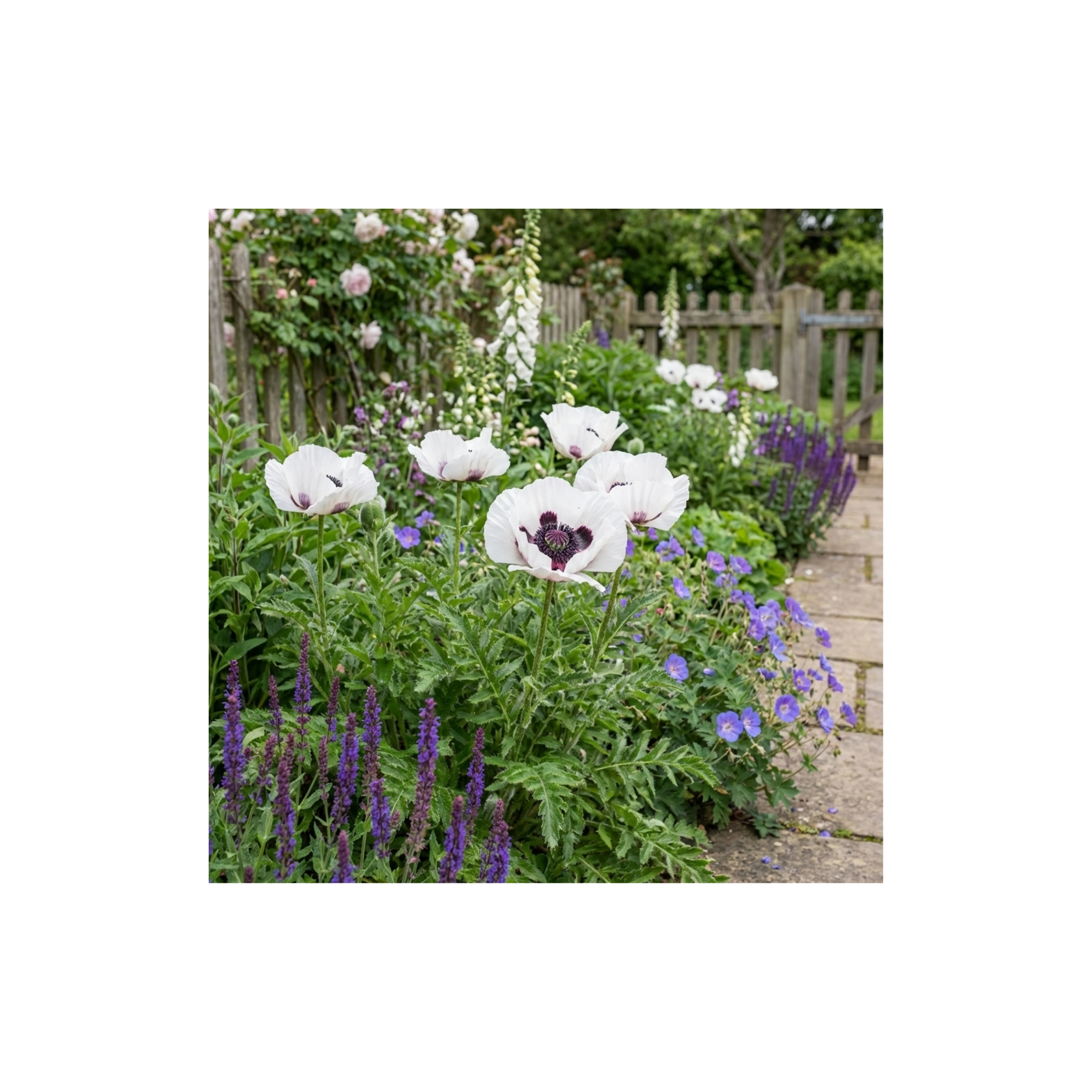 Papaver ‘Orientale Royal Wedding’ — Hardy Perennial, Bee-Friendly, 1L Pot