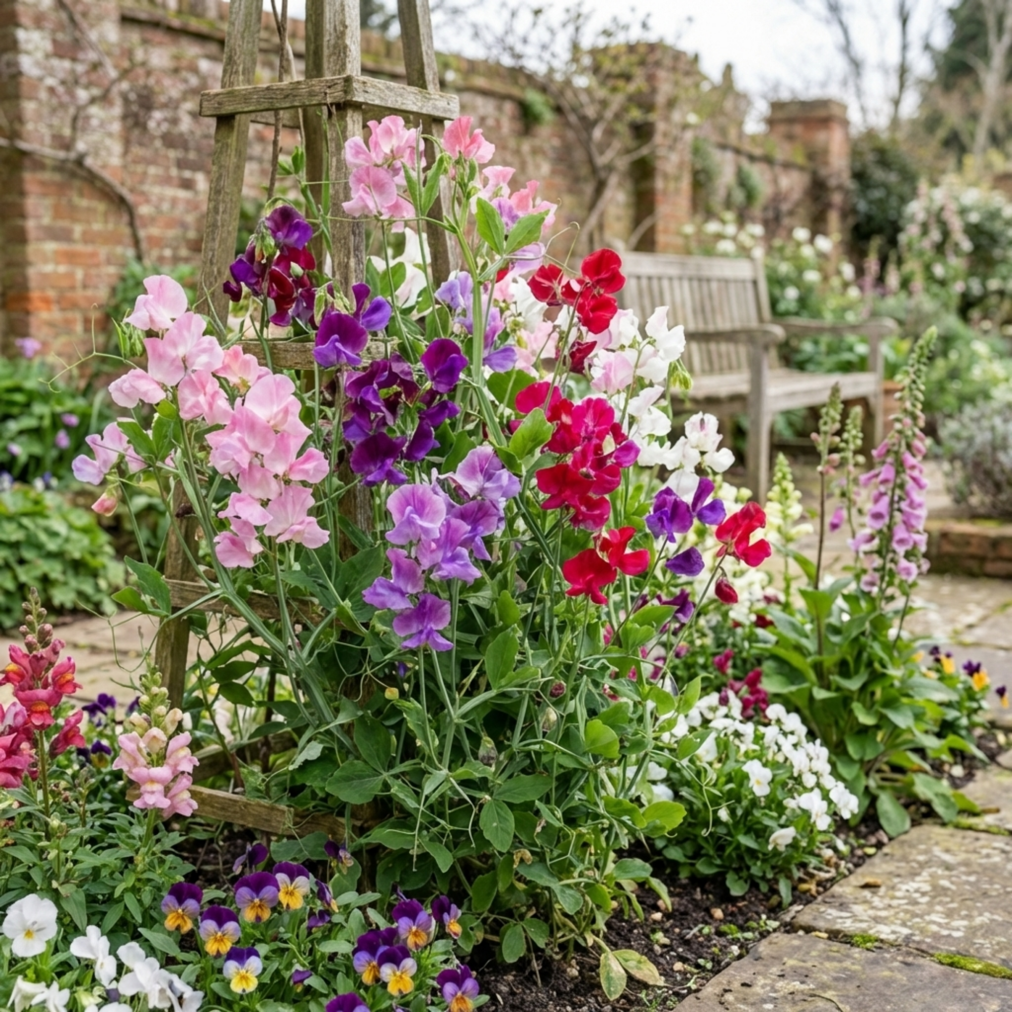 Lathyrus ‘Spencer’ — Hardy Annual Climber, Bee-Friendly, 10.5cm Pot (Set of 3 or 6)