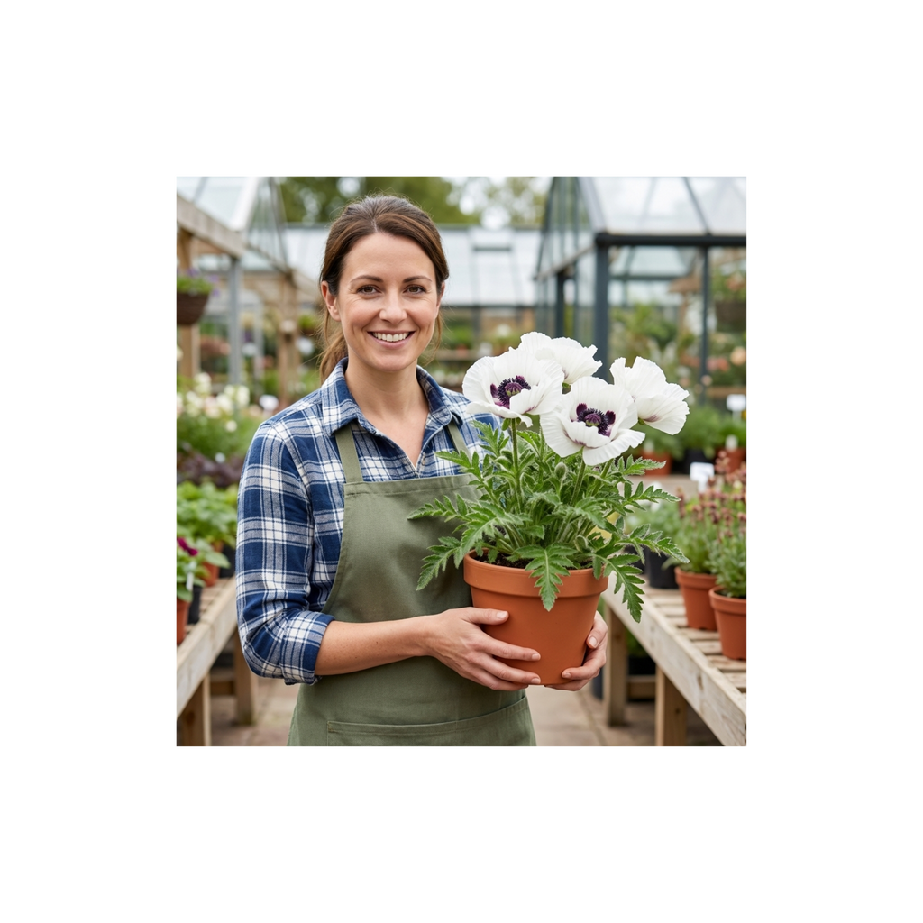 Papaver ‘Orientale Royal Wedding’ — Hardy Perennial, Bee-Friendly, 1L Pot