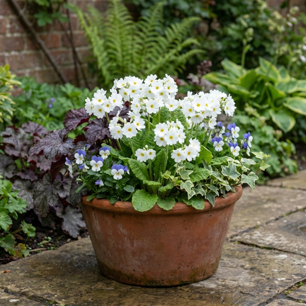 Primula ‘Little Queen White’ — Hardy Perennial, Bee-Friendly, 1L Pot (Set of 3 or 6)