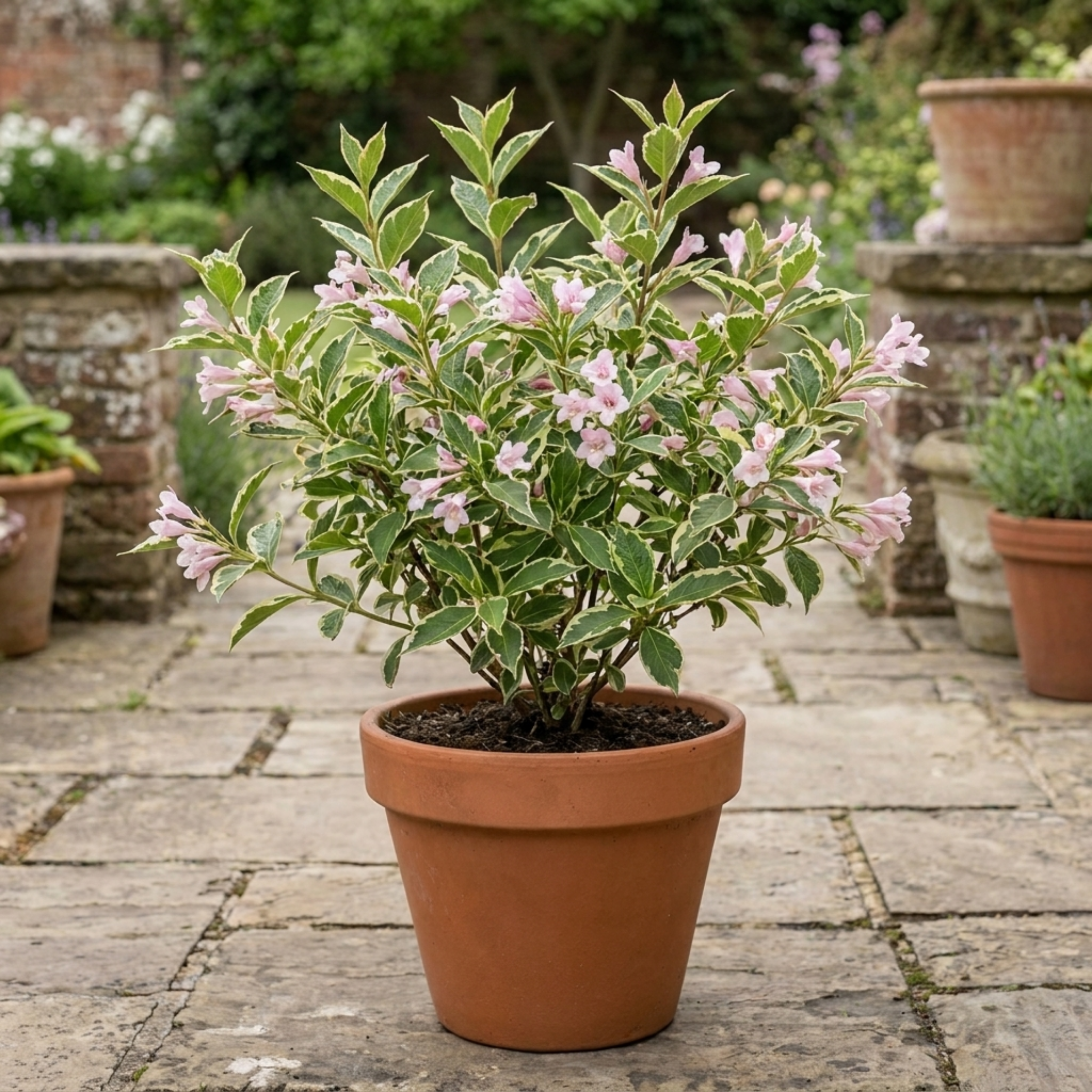 Weigela ‘Variegata’ — Deciduous Shrub, Bee-Friendly, 17cm Pot